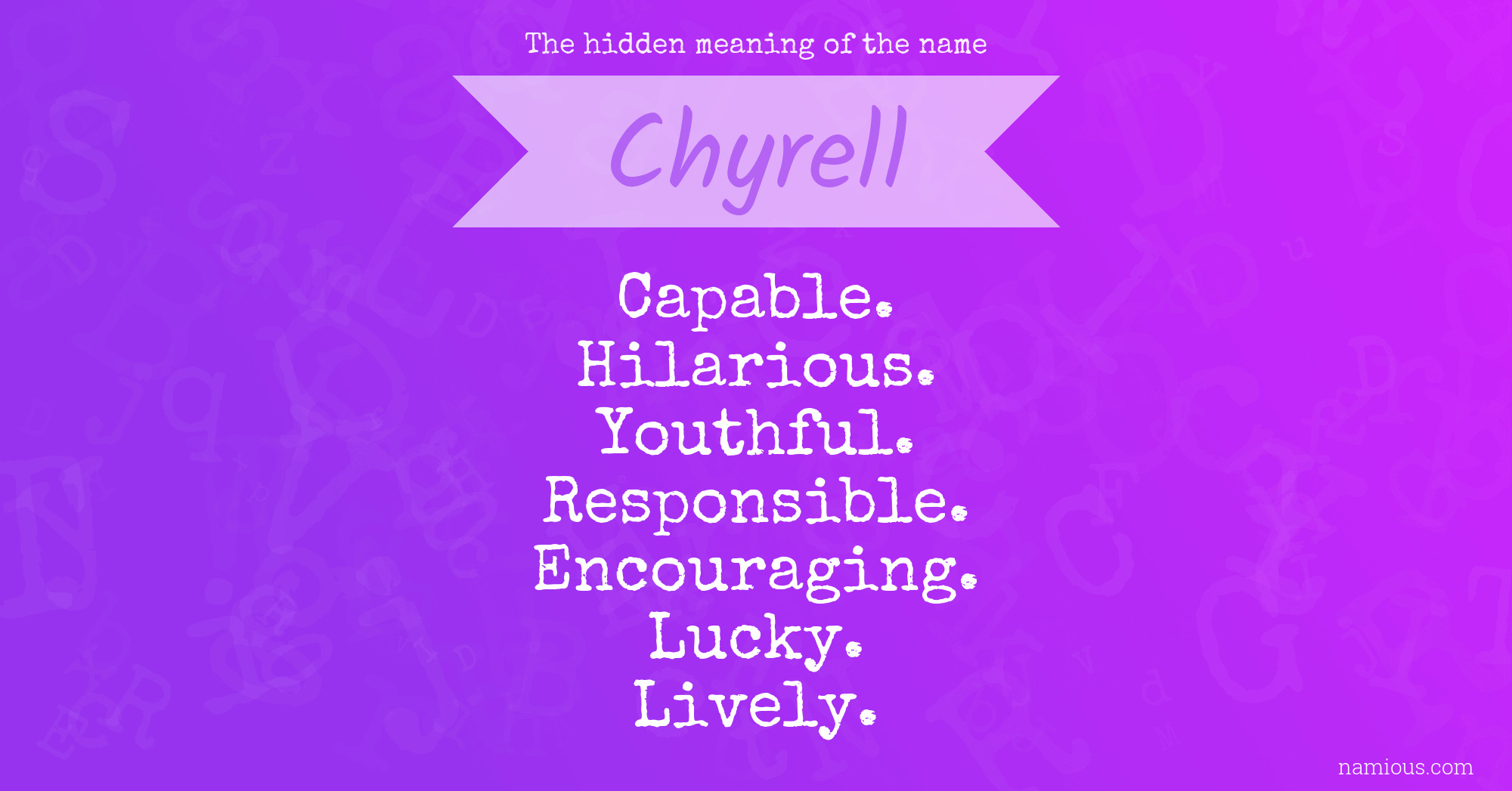 The hidden meaning of the name Chyrell