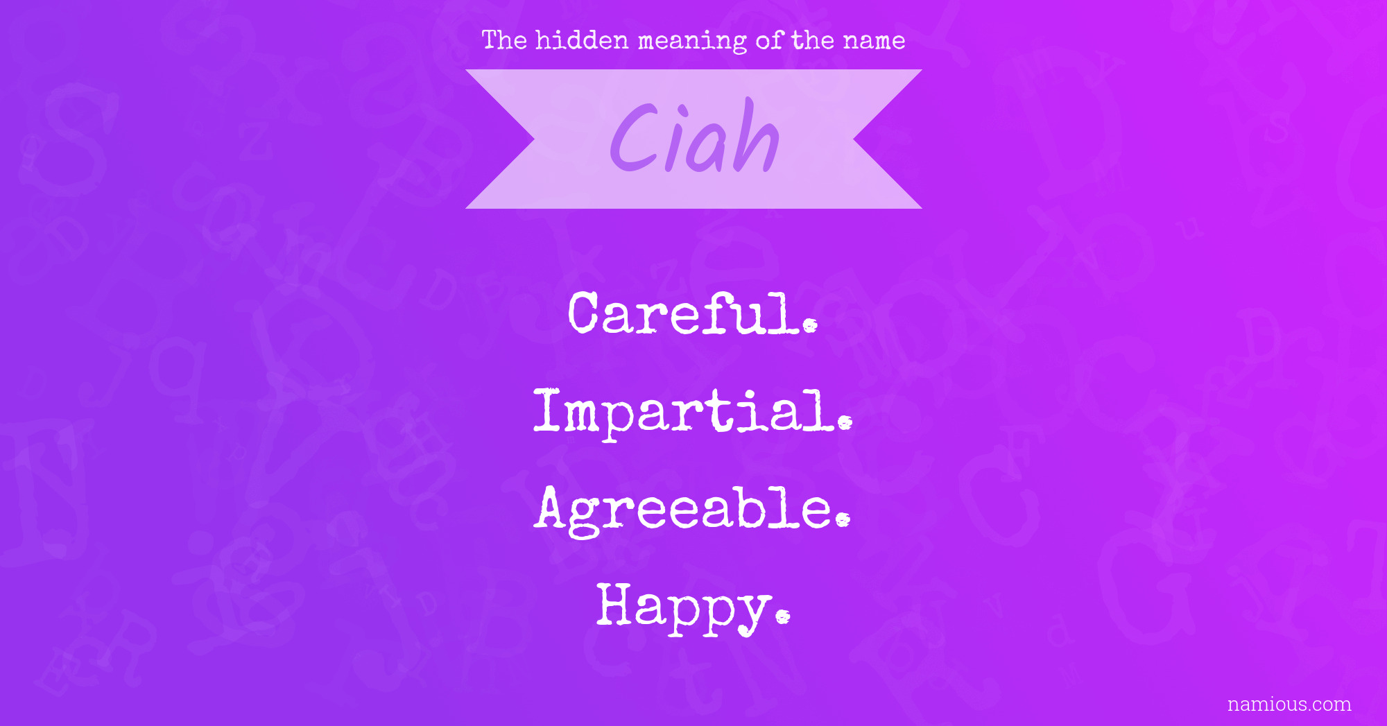 The hidden meaning of the name Ciah