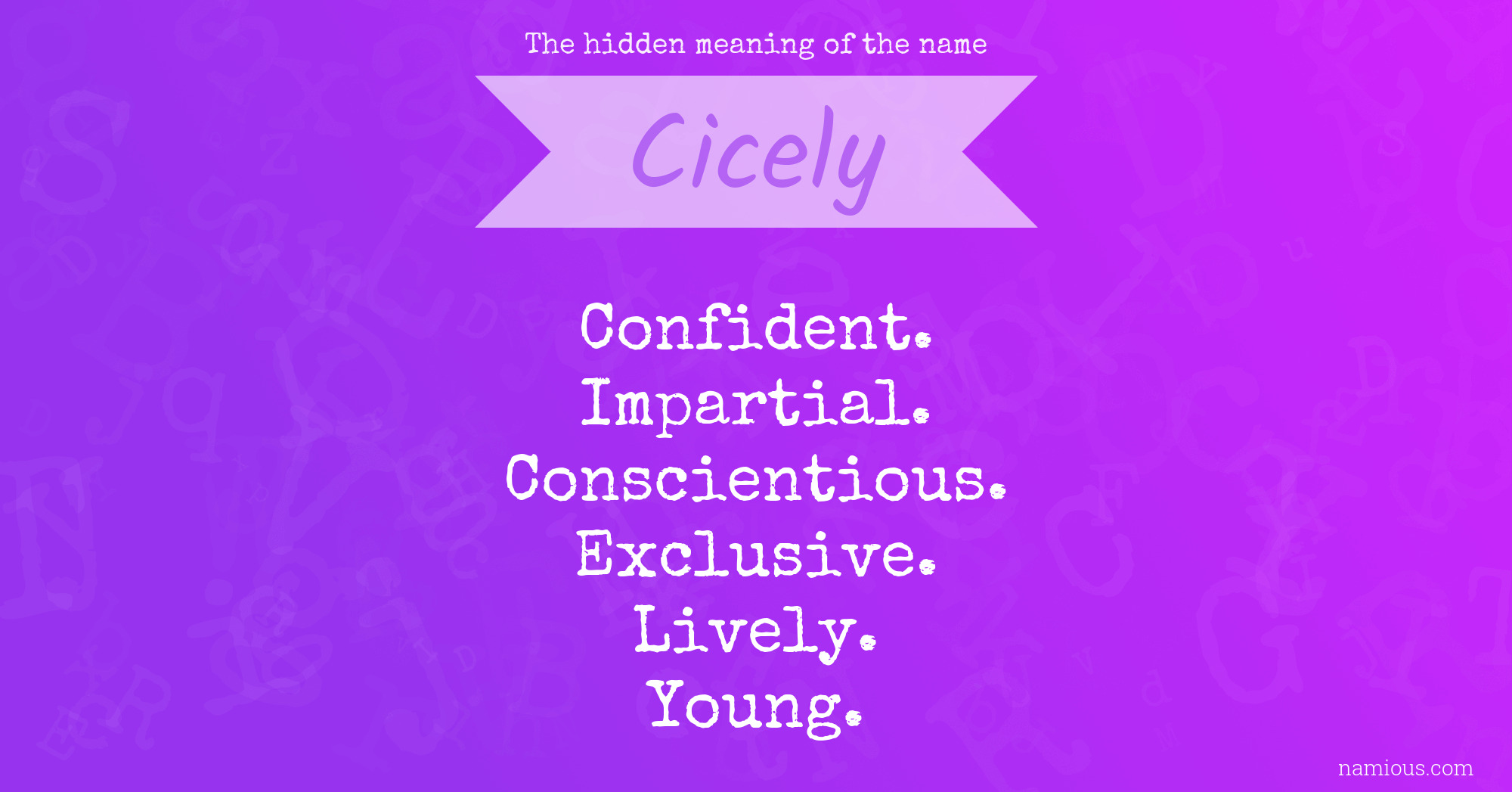 The hidden meaning of the name Cicely