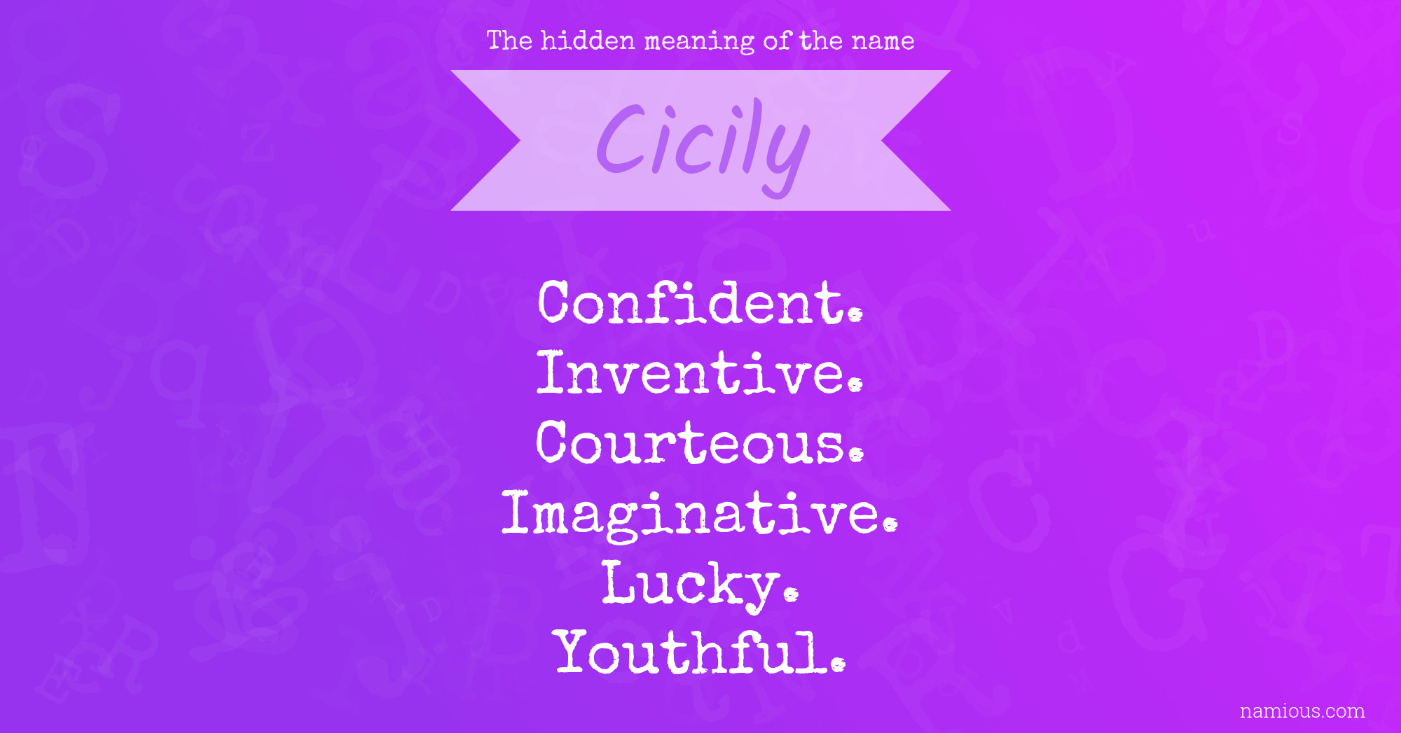 The hidden meaning of the name Cicily