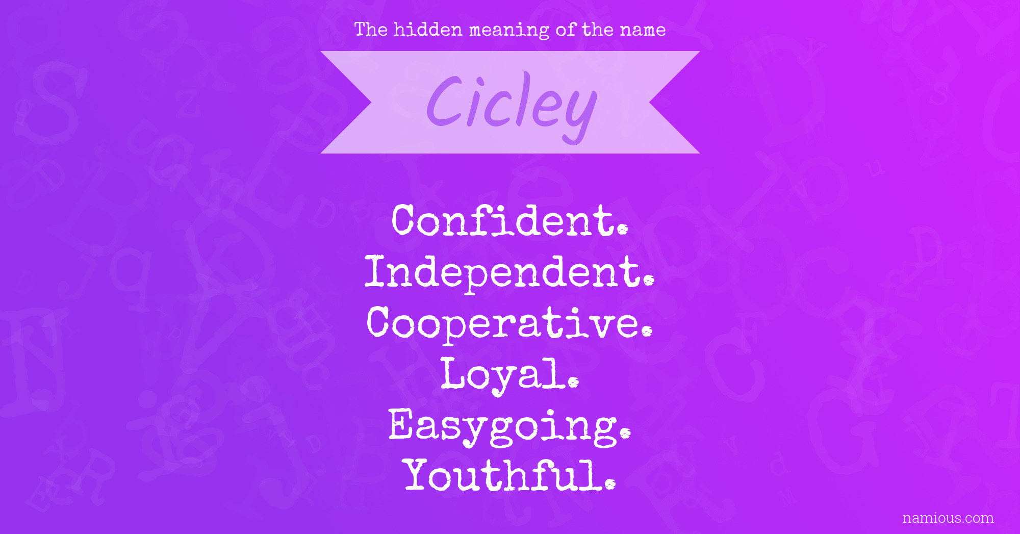 The hidden meaning of the name Cicley