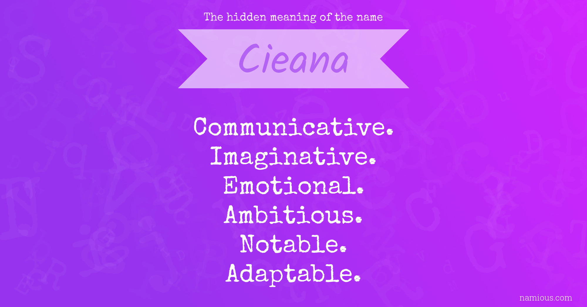 The hidden meaning of the name Cieana