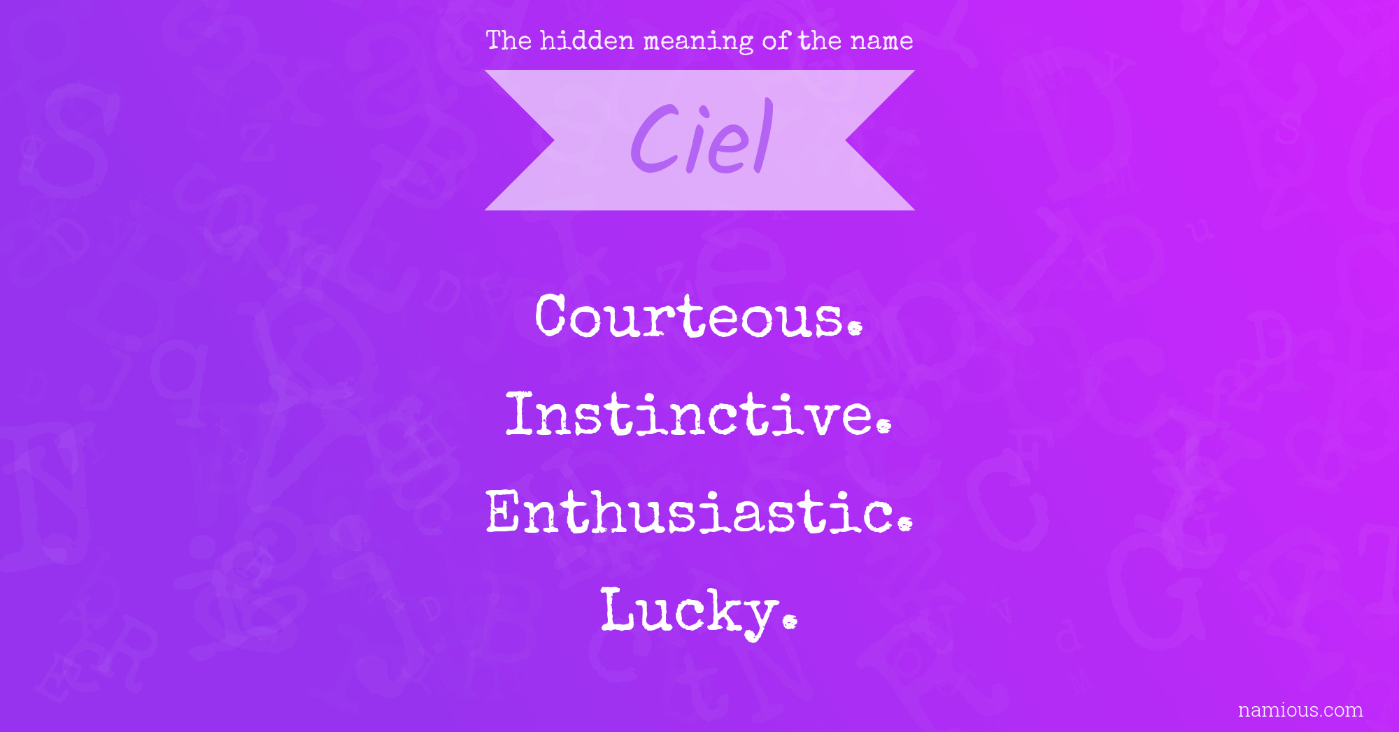 The hidden meaning of the name Ciel