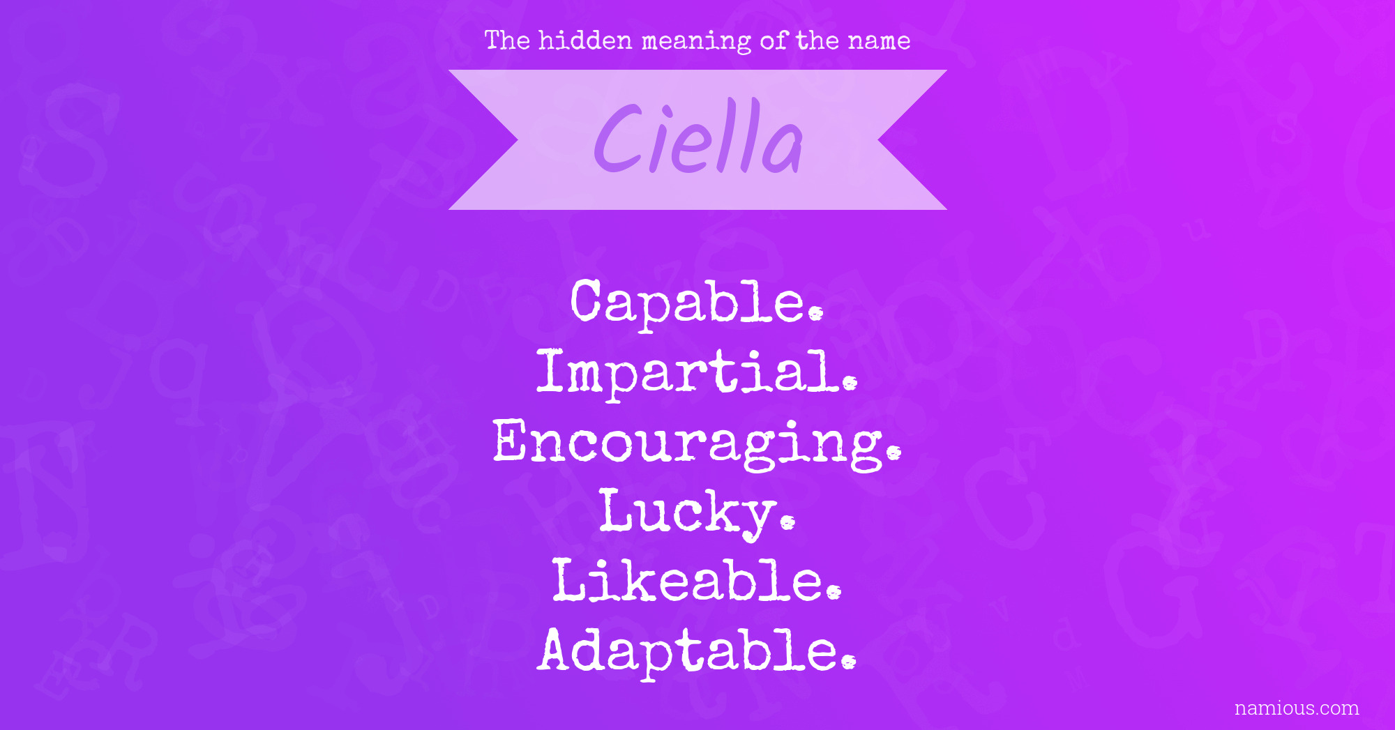 The hidden meaning of the name Ciella