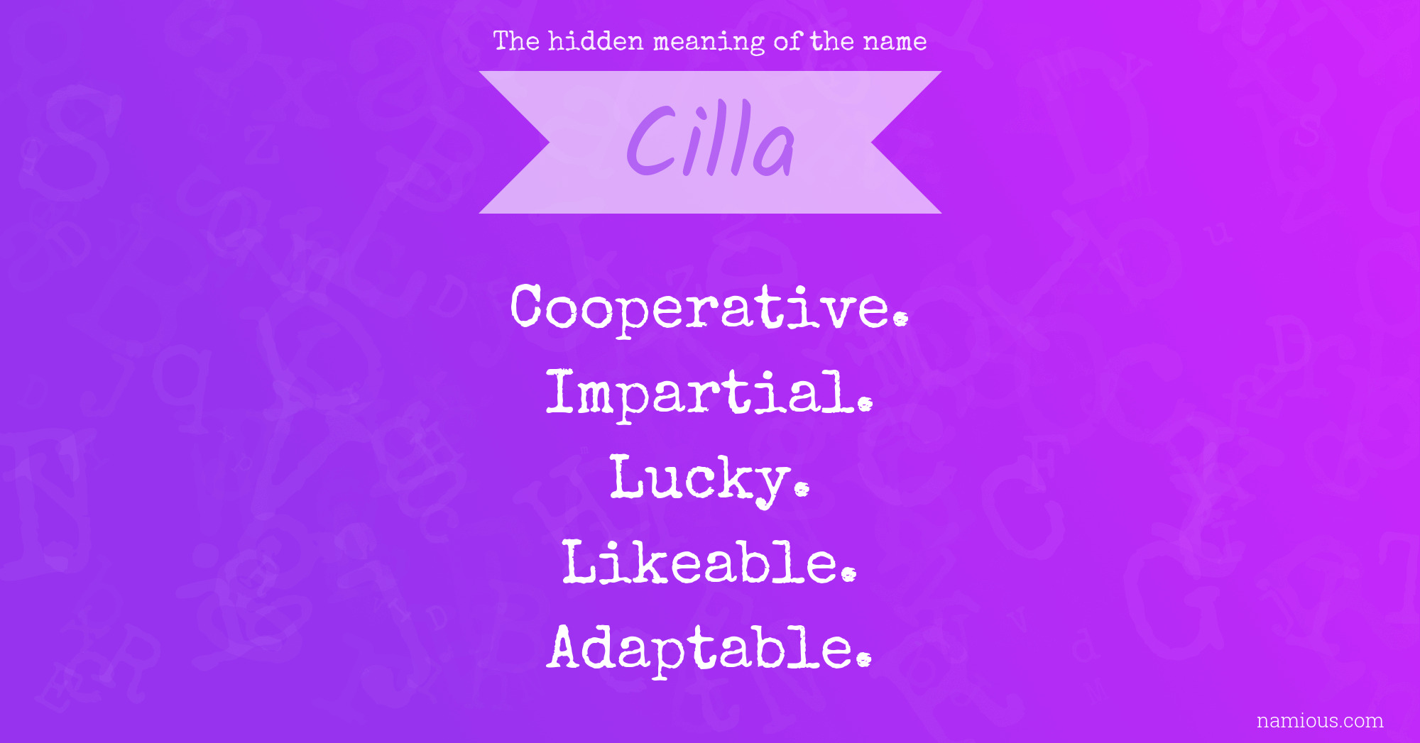 The hidden meaning of the name Cilla