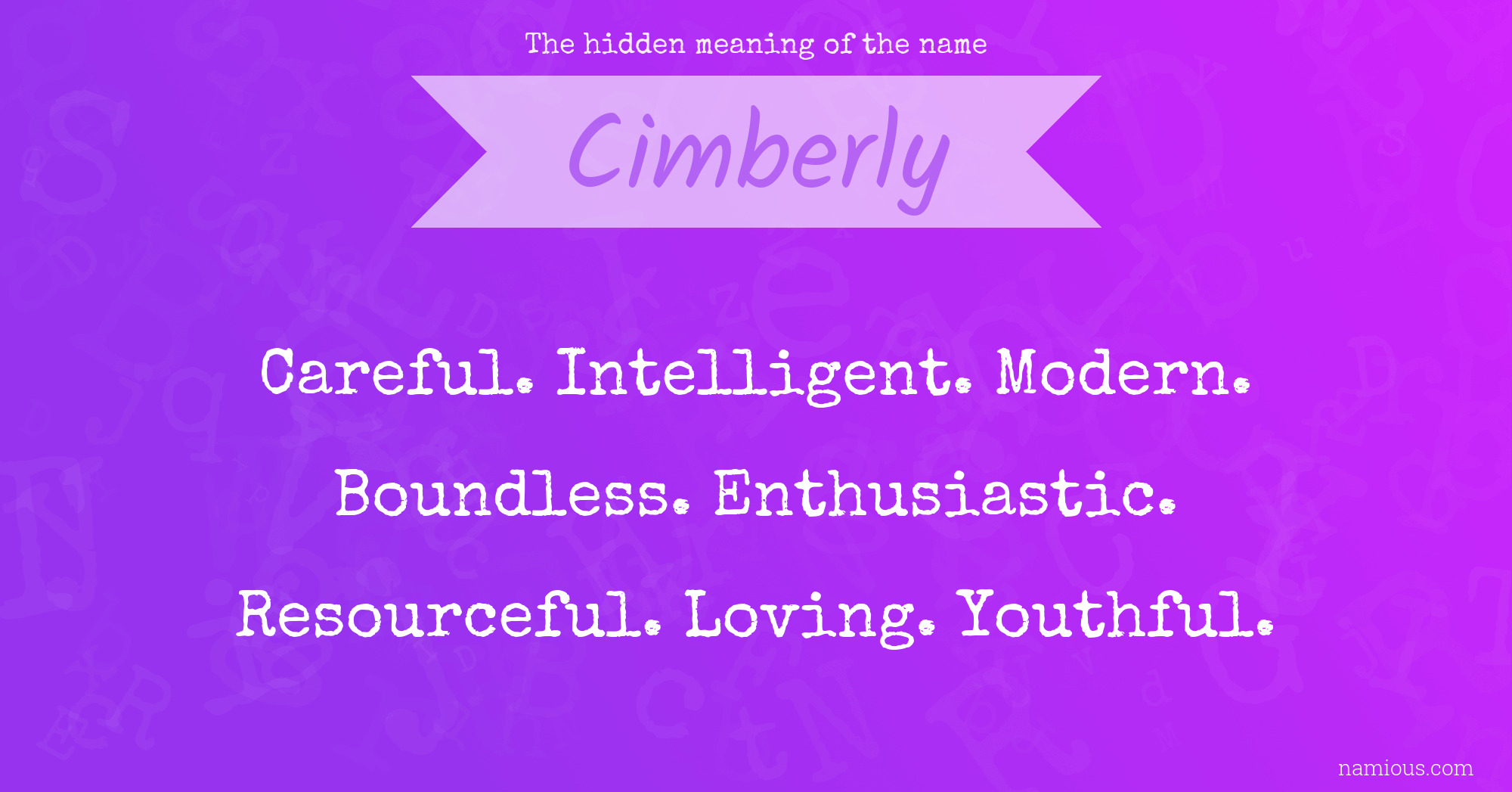 The hidden meaning of the name Cimberly