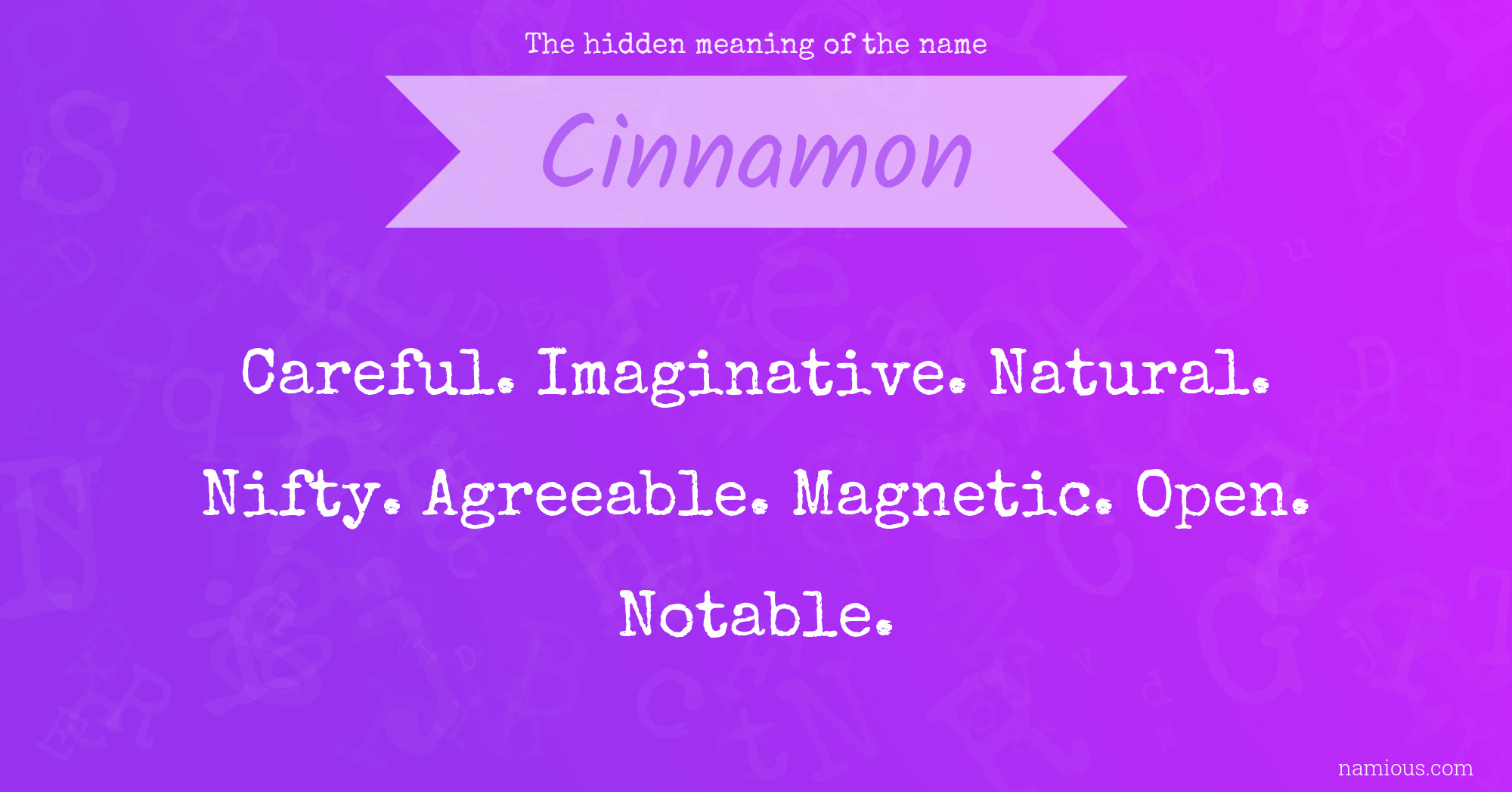 The hidden meaning of the name Cinnamon