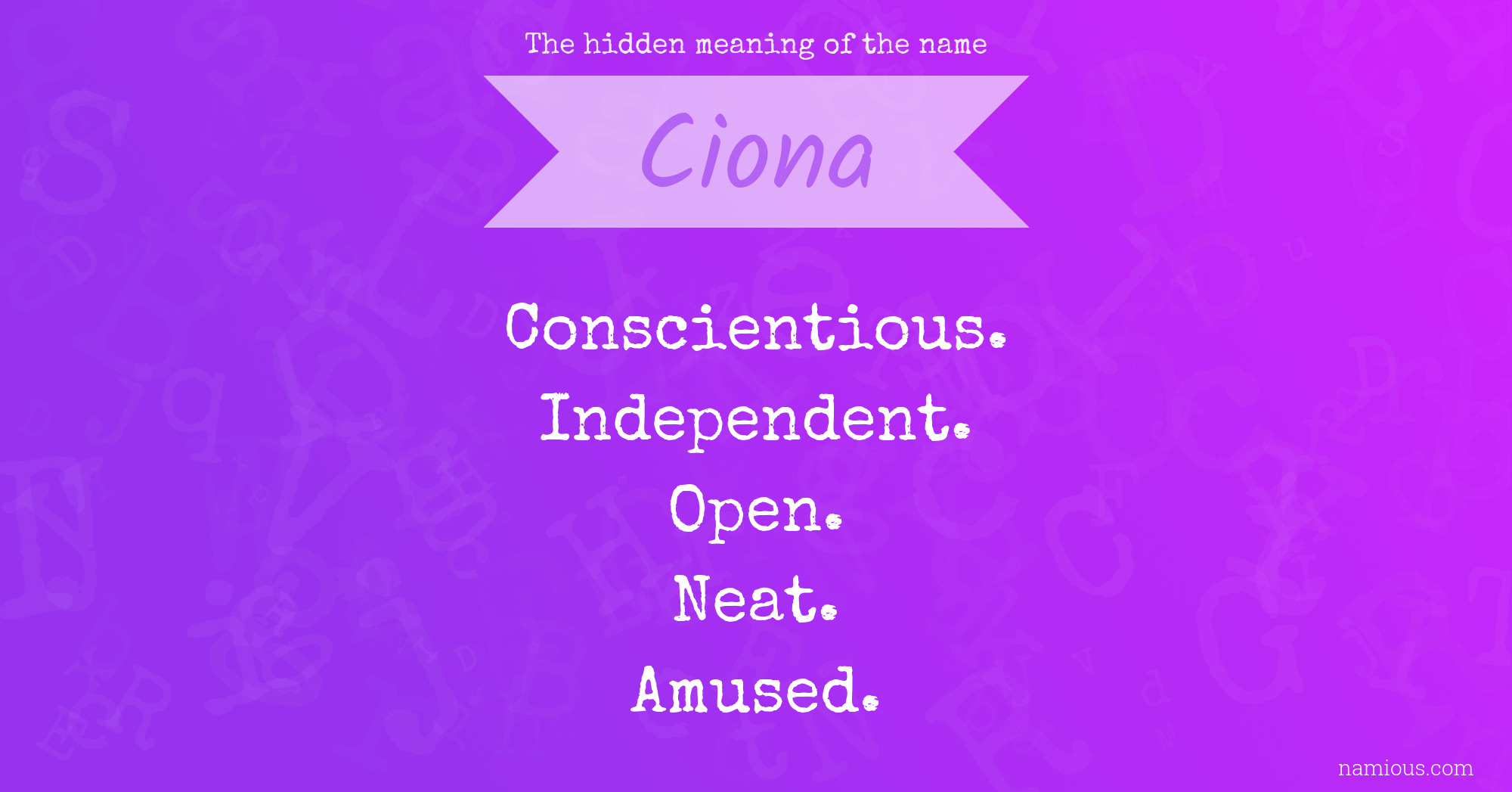 The hidden meaning of the name Ciona