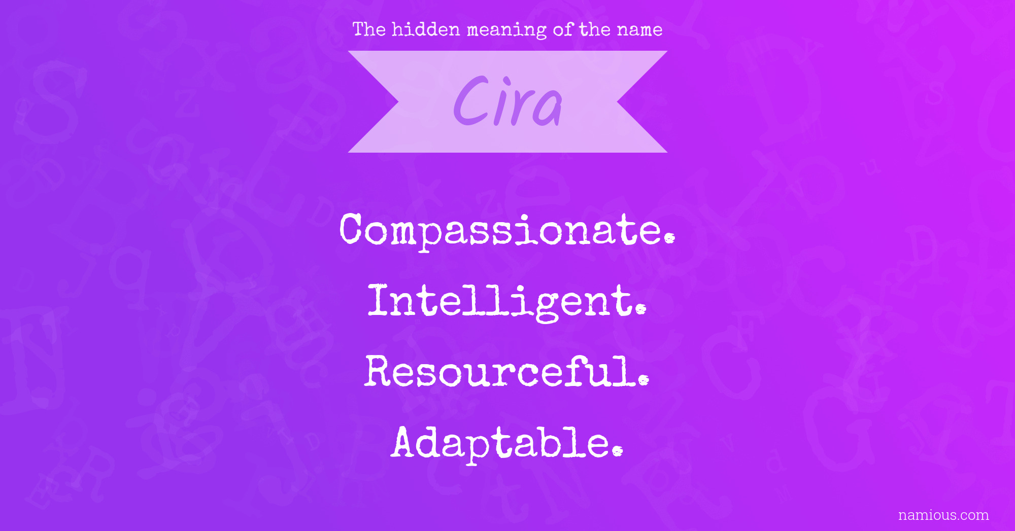 The hidden meaning of the name Cira