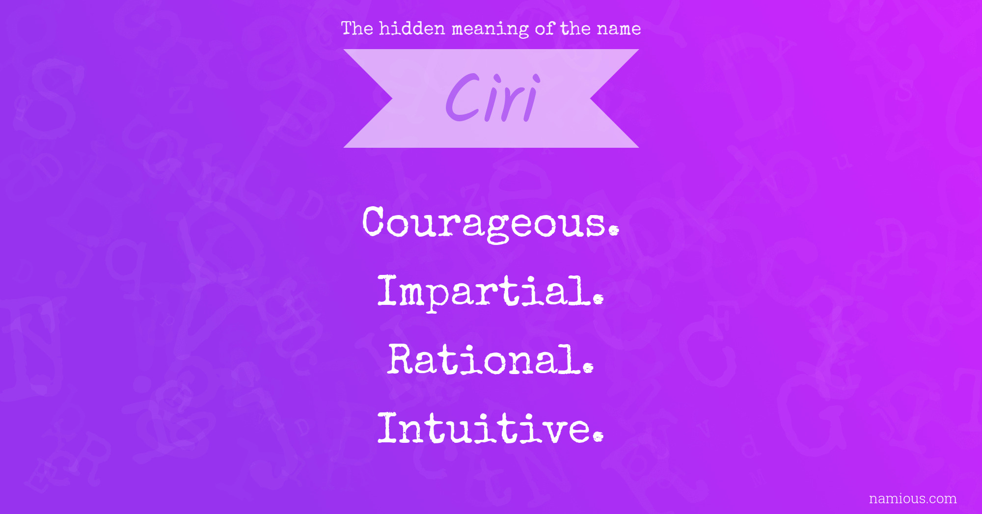 The hidden meaning of the name Ciri