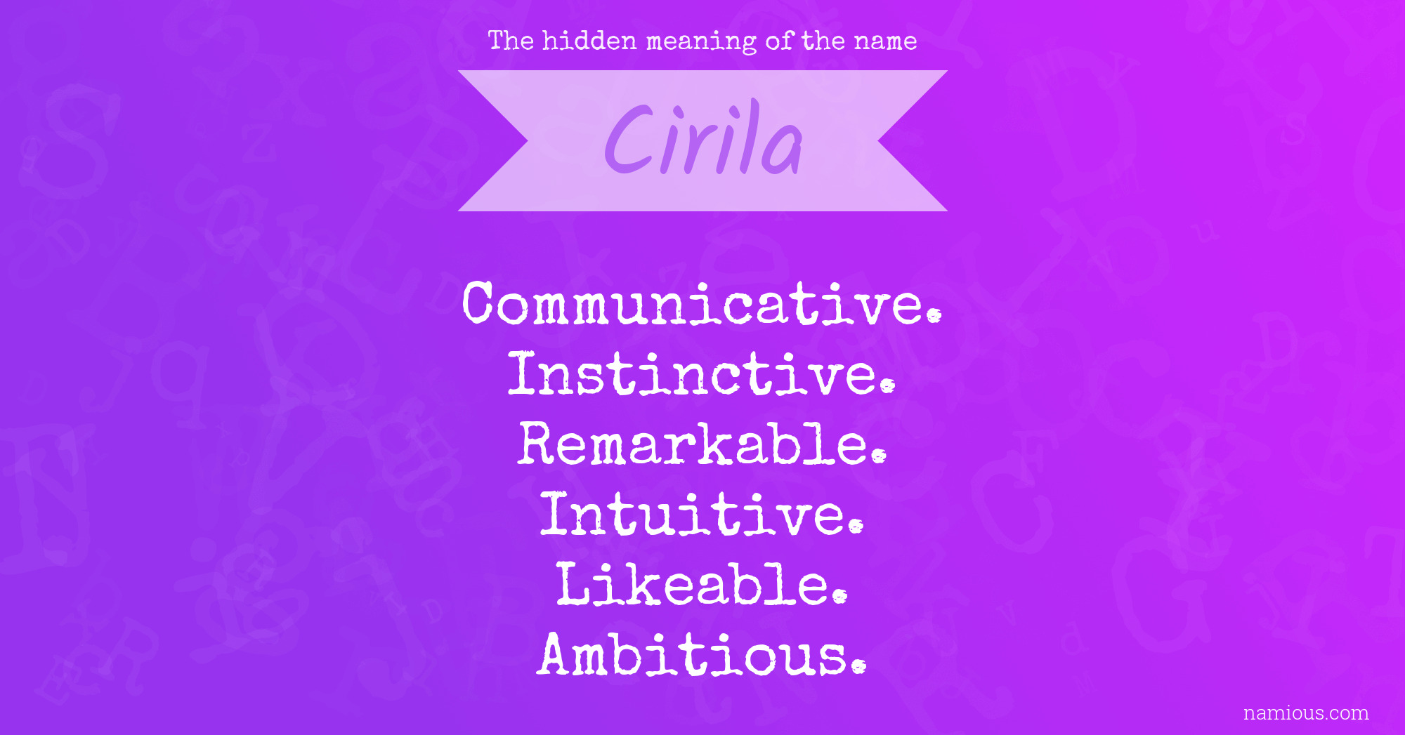 The hidden meaning of the name Cirila