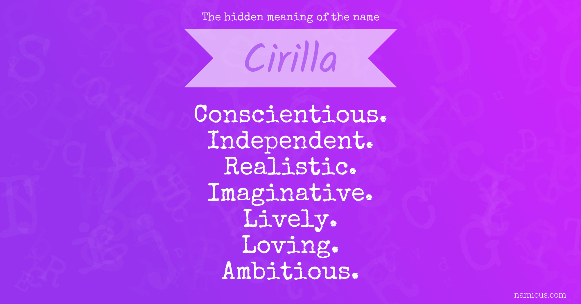 The hidden meaning of the name Cirilla