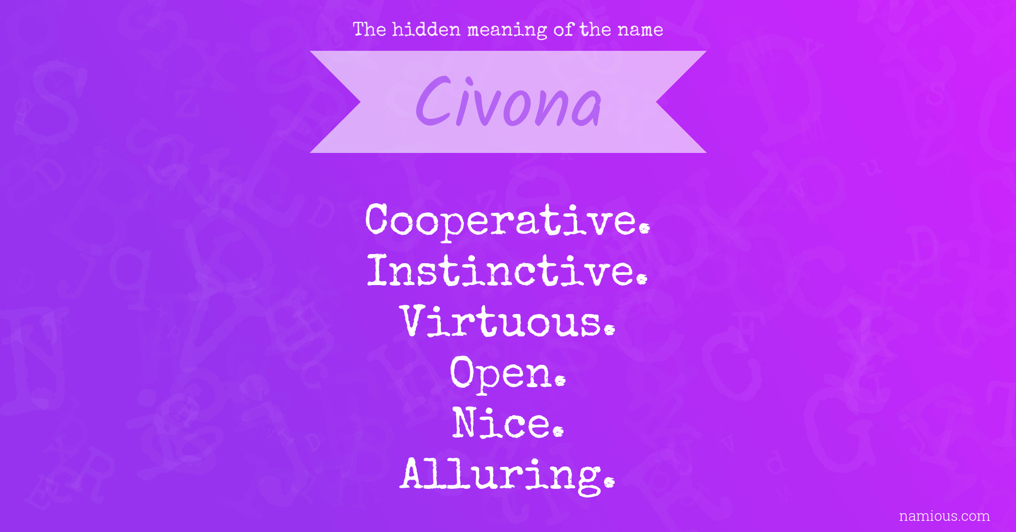 The hidden meaning of the name Civona