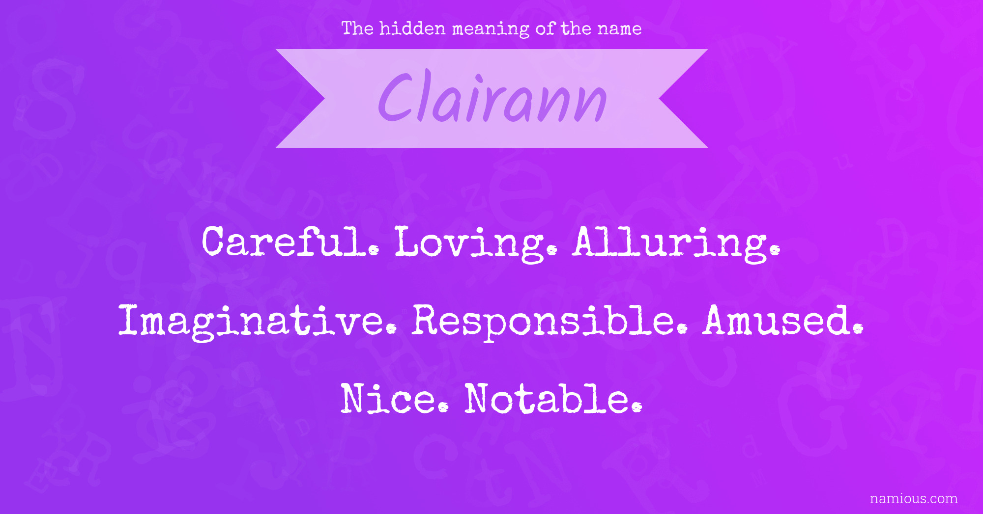 The hidden meaning of the name Clairann