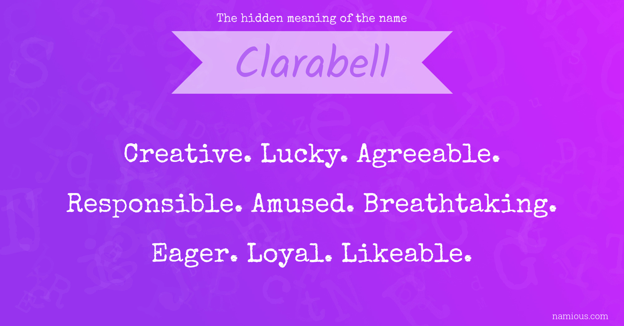 The hidden meaning of the name Clarabell