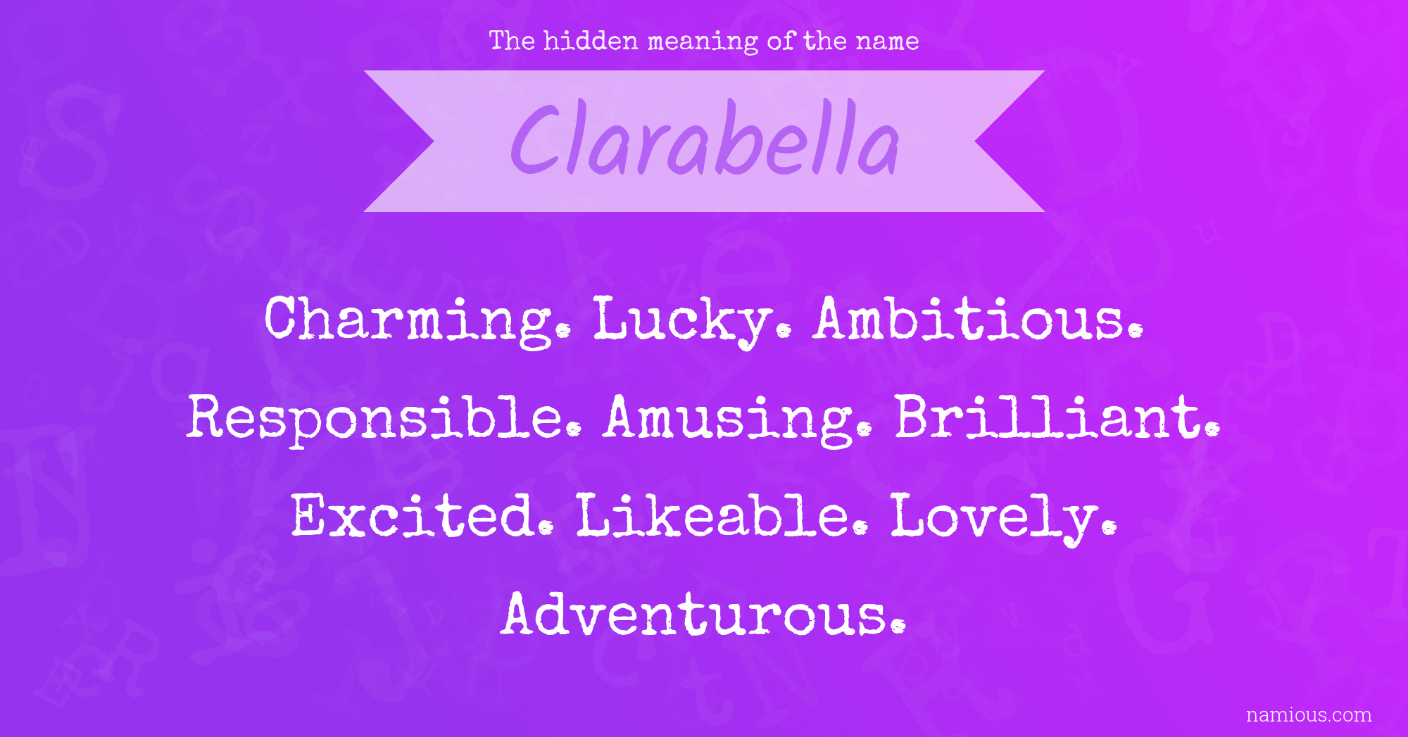 The hidden meaning of the name Clarabella