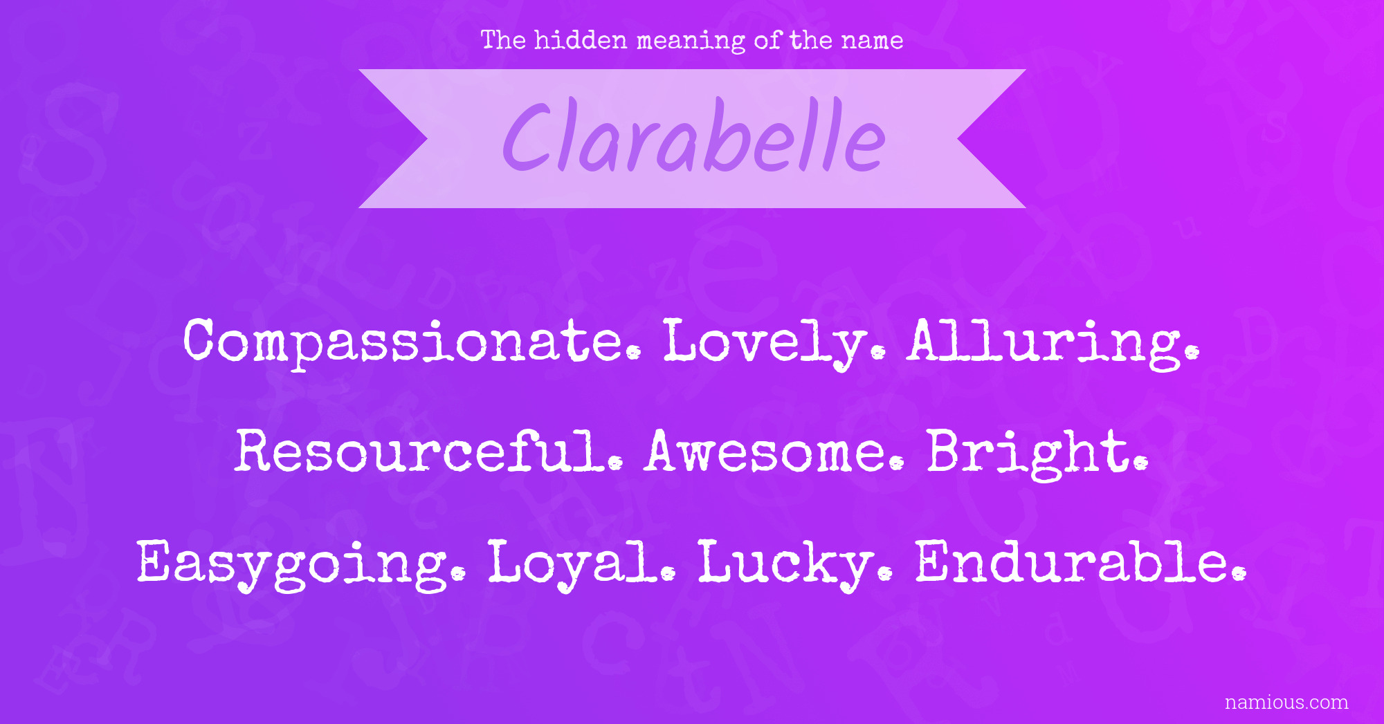 The hidden meaning of the name Clarabelle