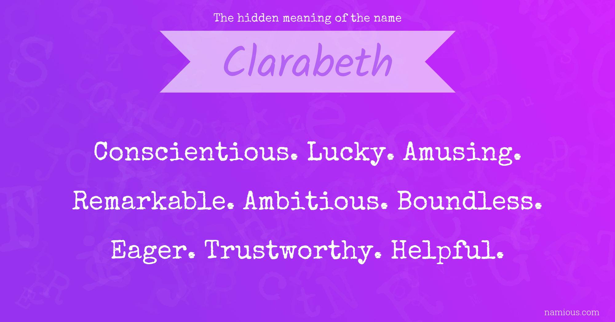 The hidden meaning of the name Clarabeth