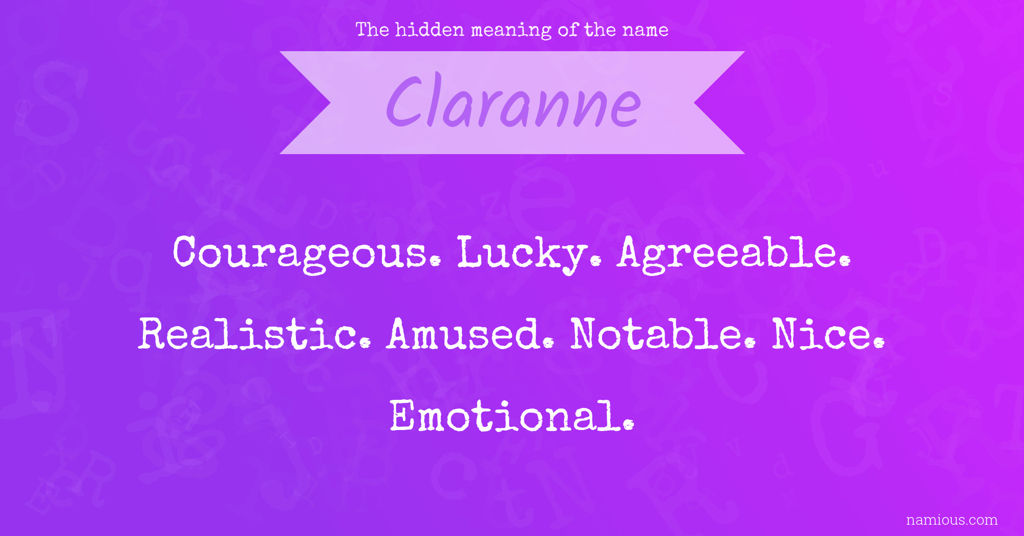 The hidden meaning of the name Claranne