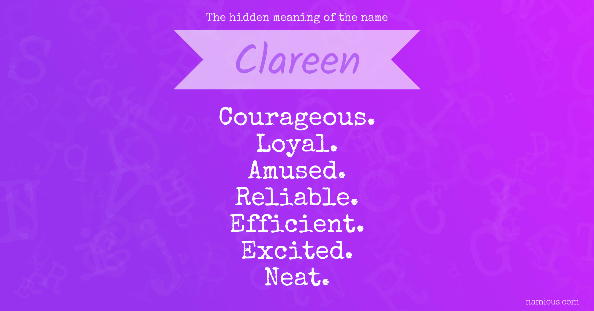 The hidden meaning of the name Clareen