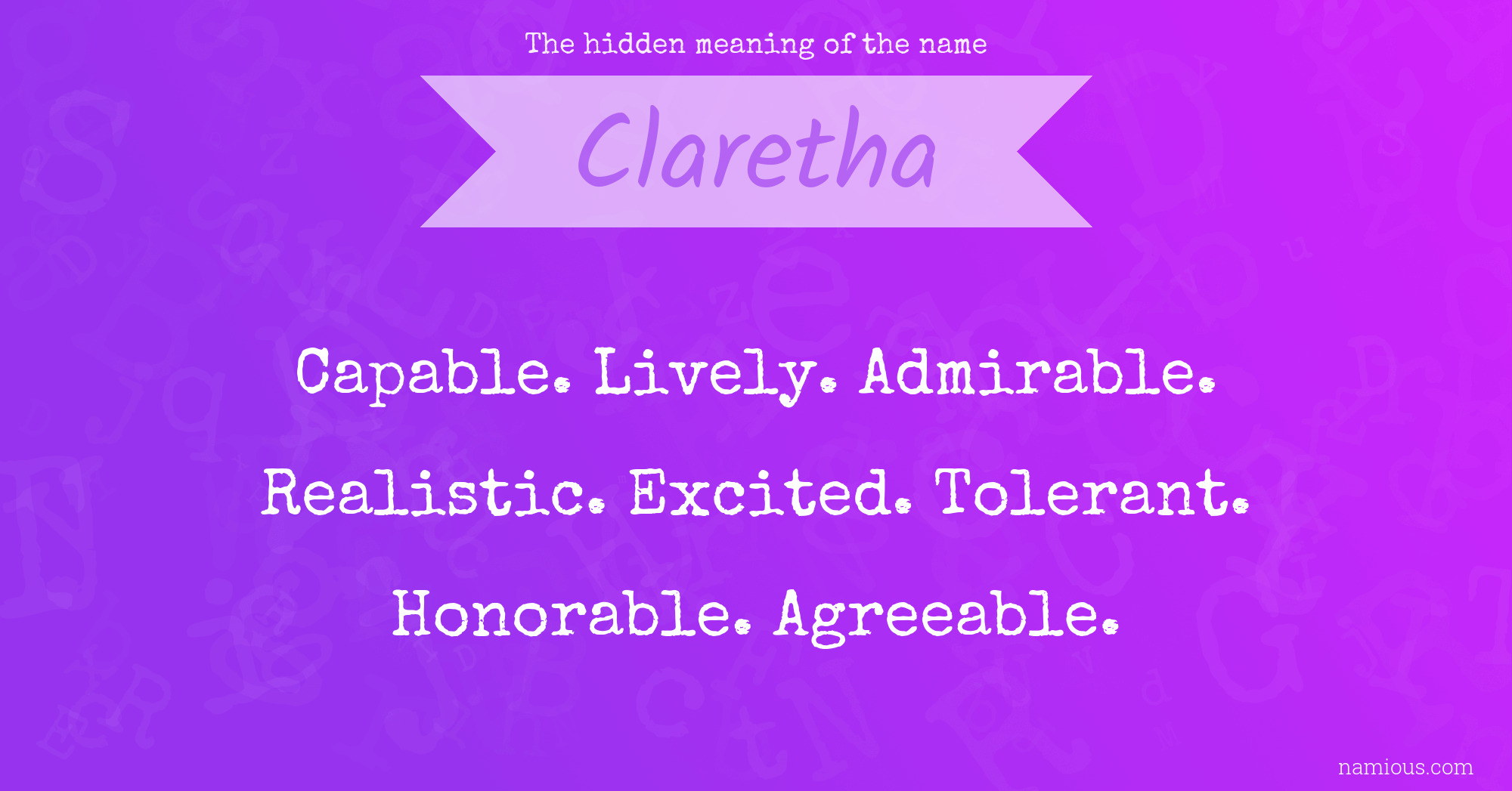 The hidden meaning of the name Claretha