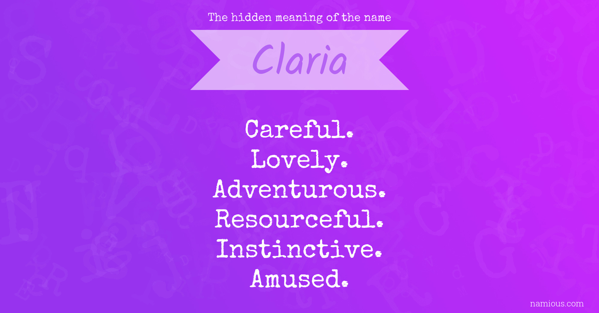 The hidden meaning of the name Claria