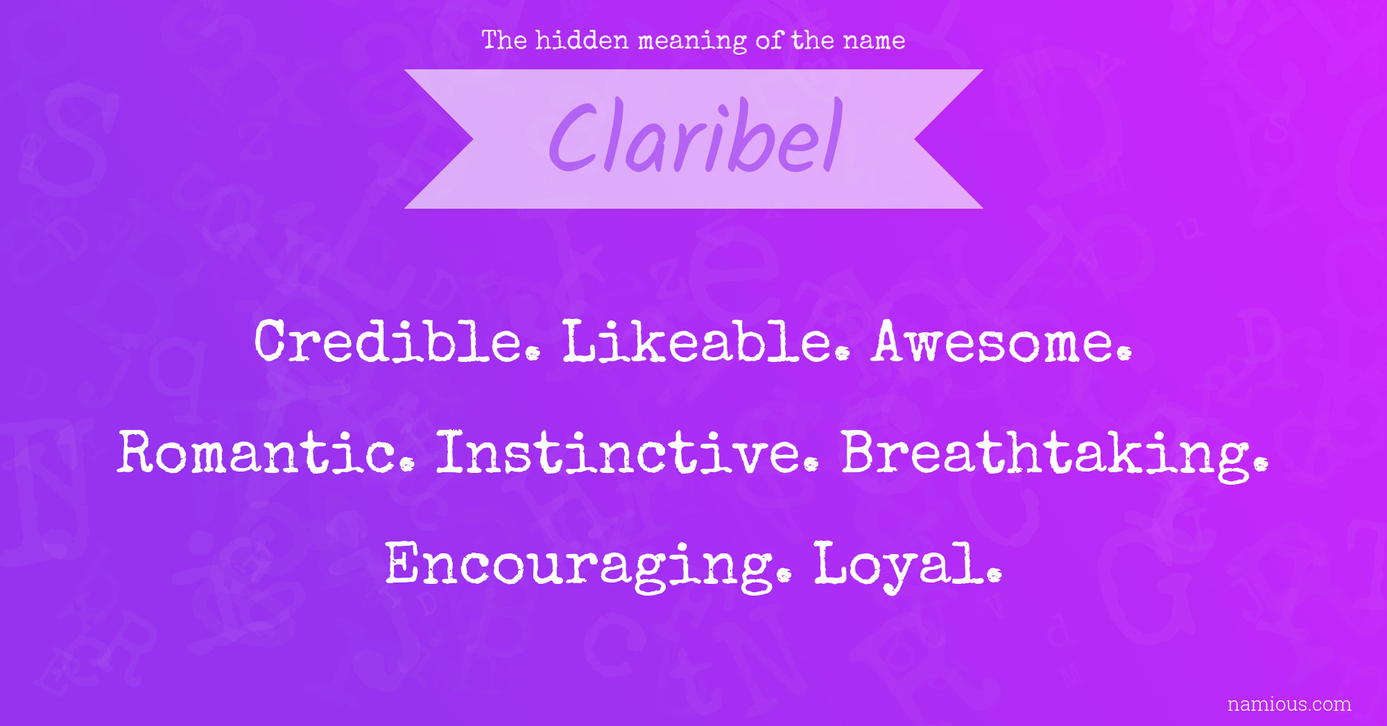 The hidden meaning of the name Claribel