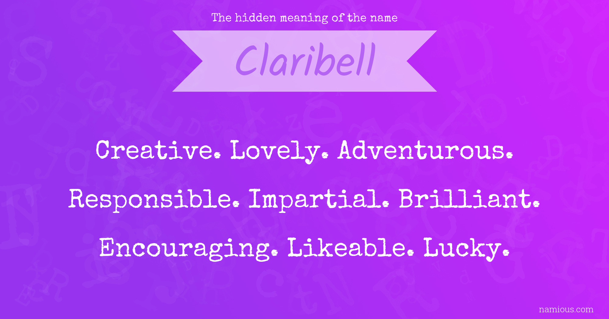 The hidden meaning of the name Claribell