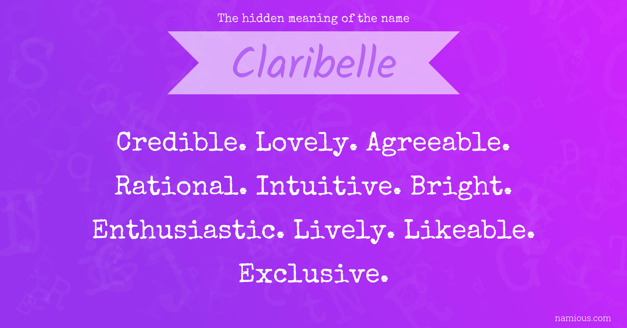 The hidden meaning of the name Claribelle