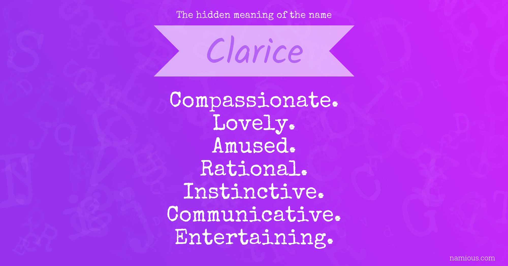 The hidden meaning of the name Clarice