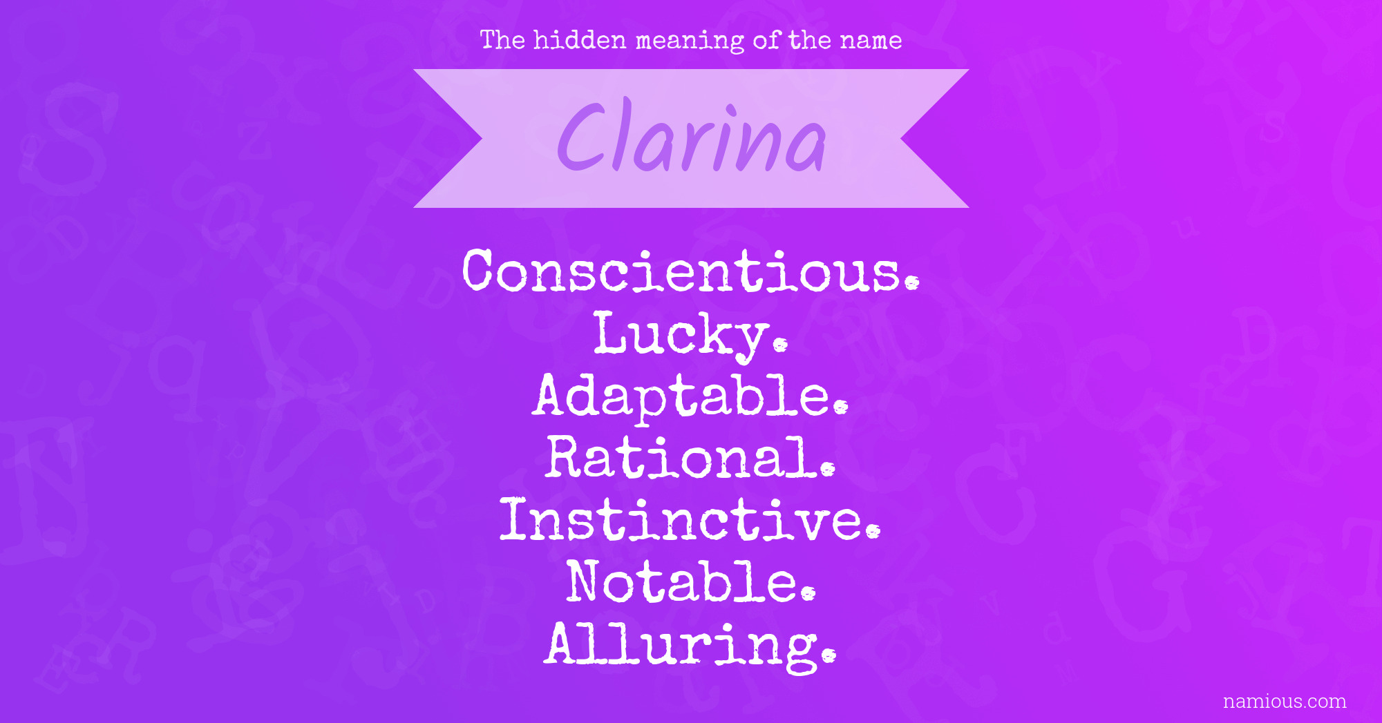 The hidden meaning of the name Clarina