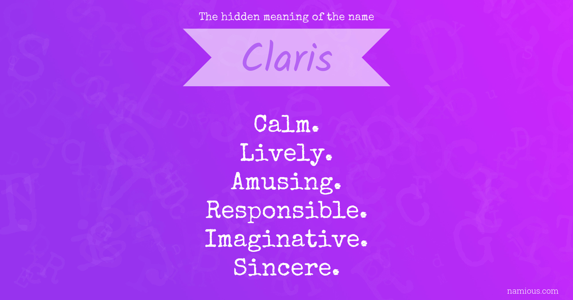 The hidden meaning of the name Claris