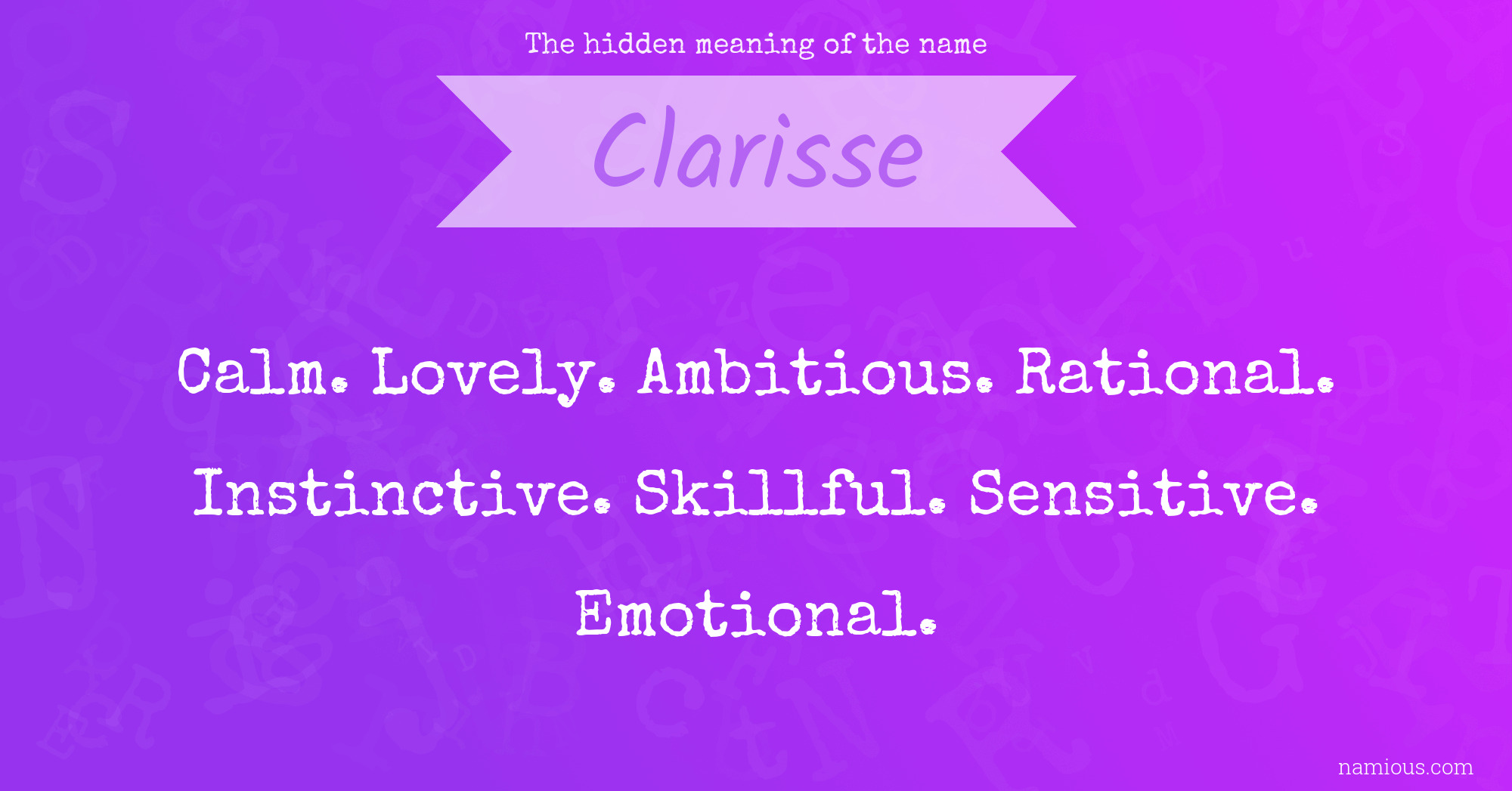 The hidden meaning of the name Clarisse