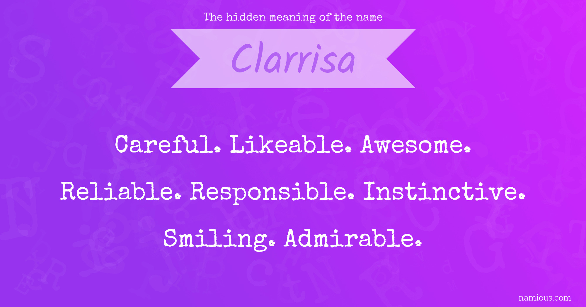 The hidden meaning of the name Clarrisa