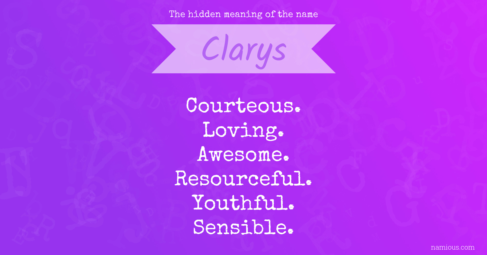 The hidden meaning of the name Clarys