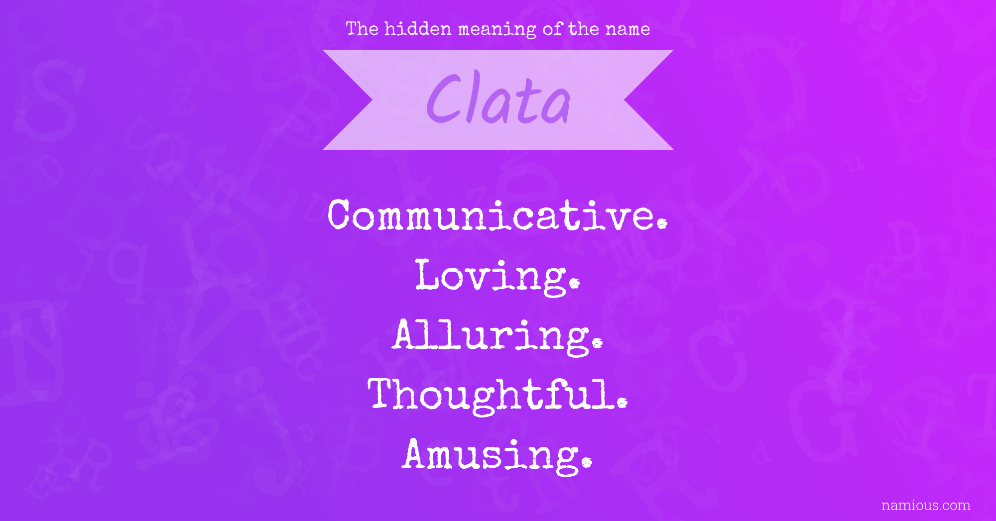 The hidden meaning of the name Clata