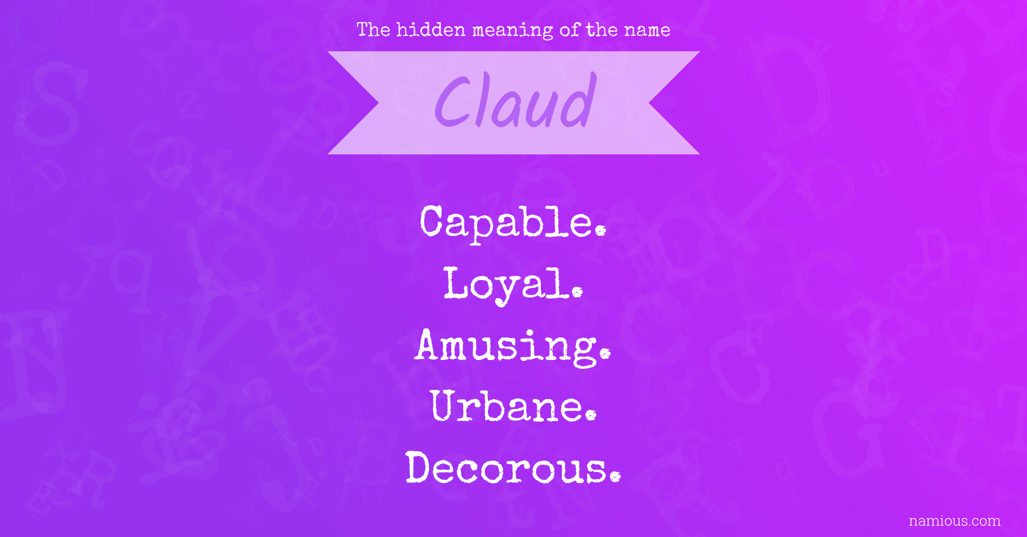 The hidden meaning of the name Claud