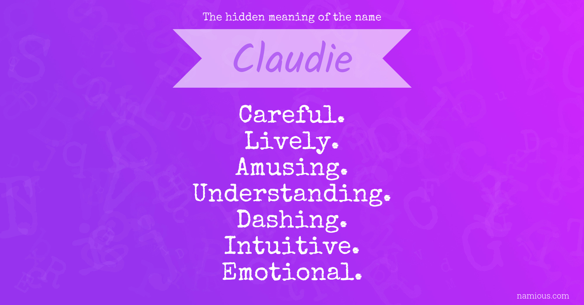 The hidden meaning of the name Claudie