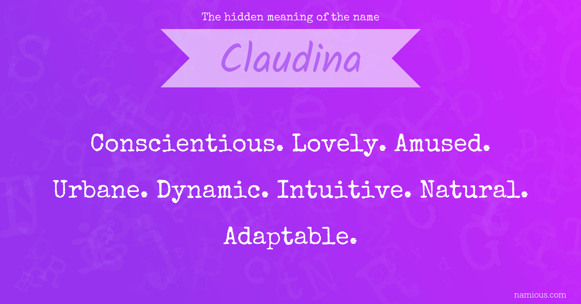 The hidden meaning of the name Claudina