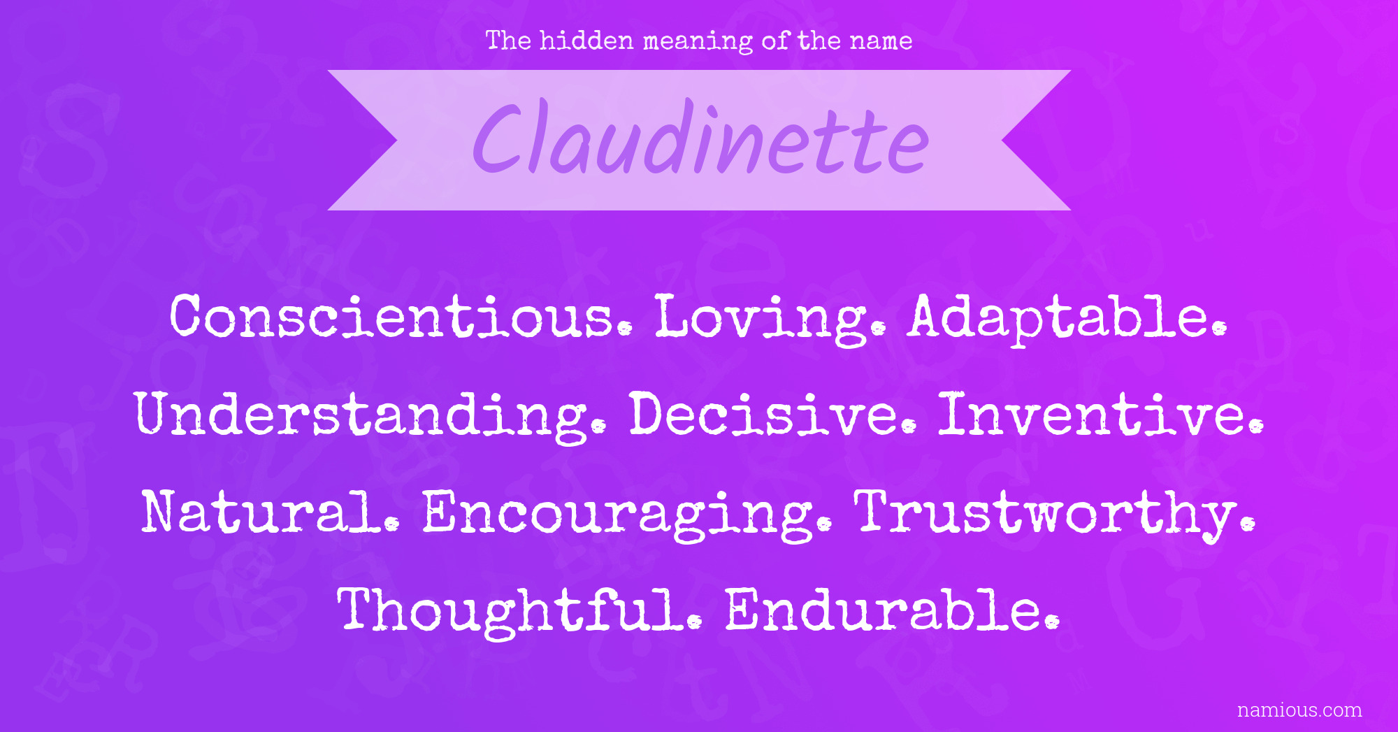 The hidden meaning of the name Claudinette