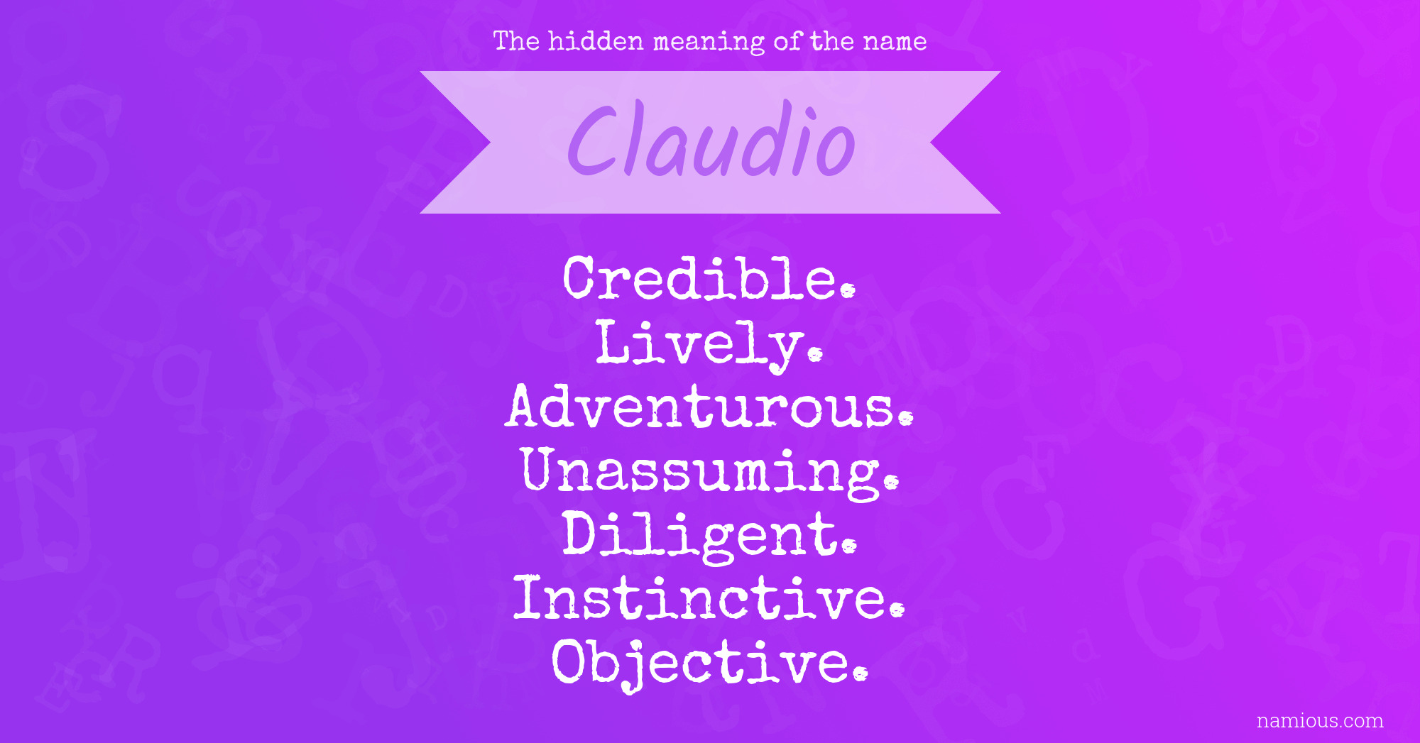 The hidden meaning of the name Claudio