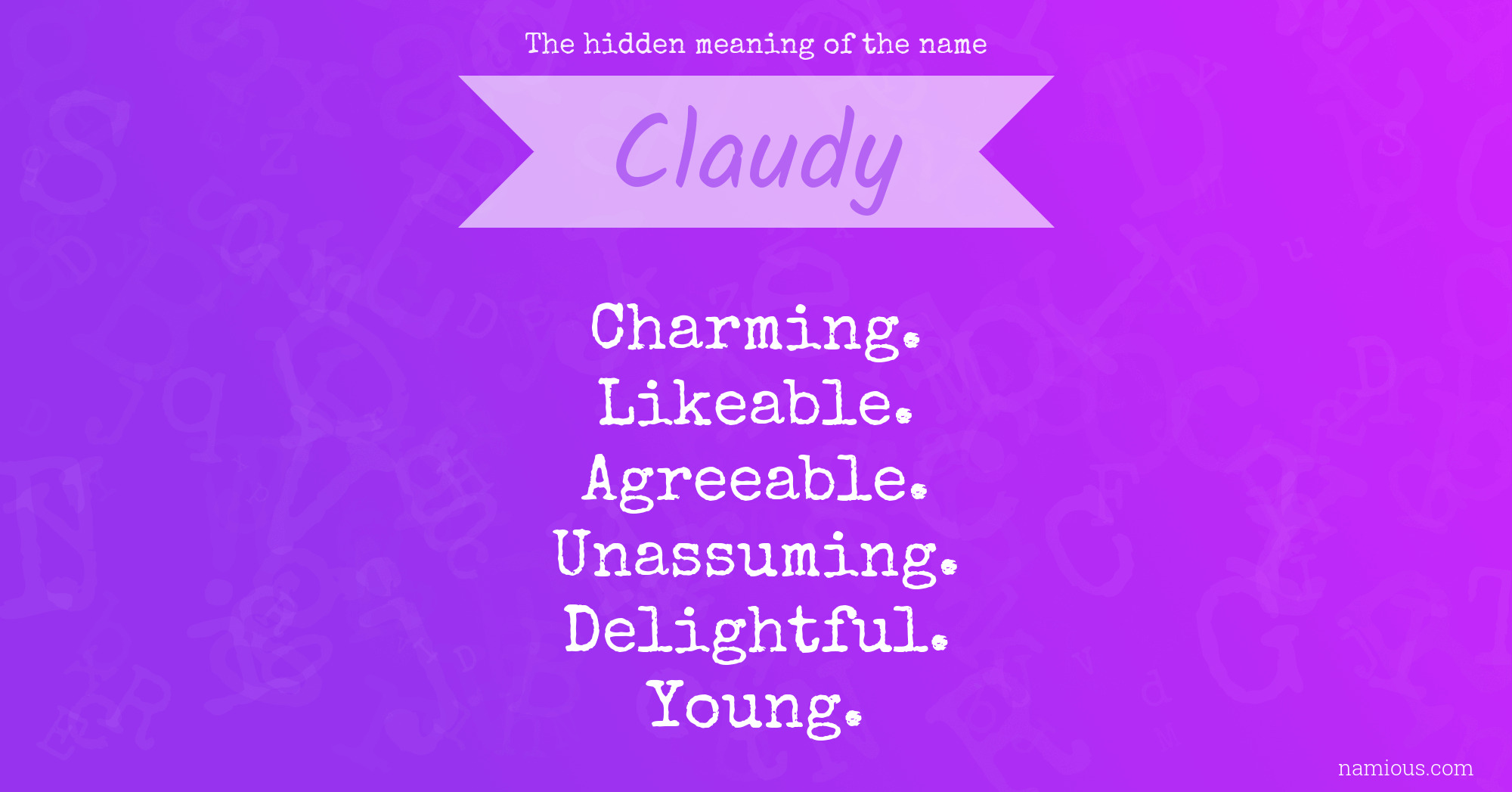 The hidden meaning of the name Claudy