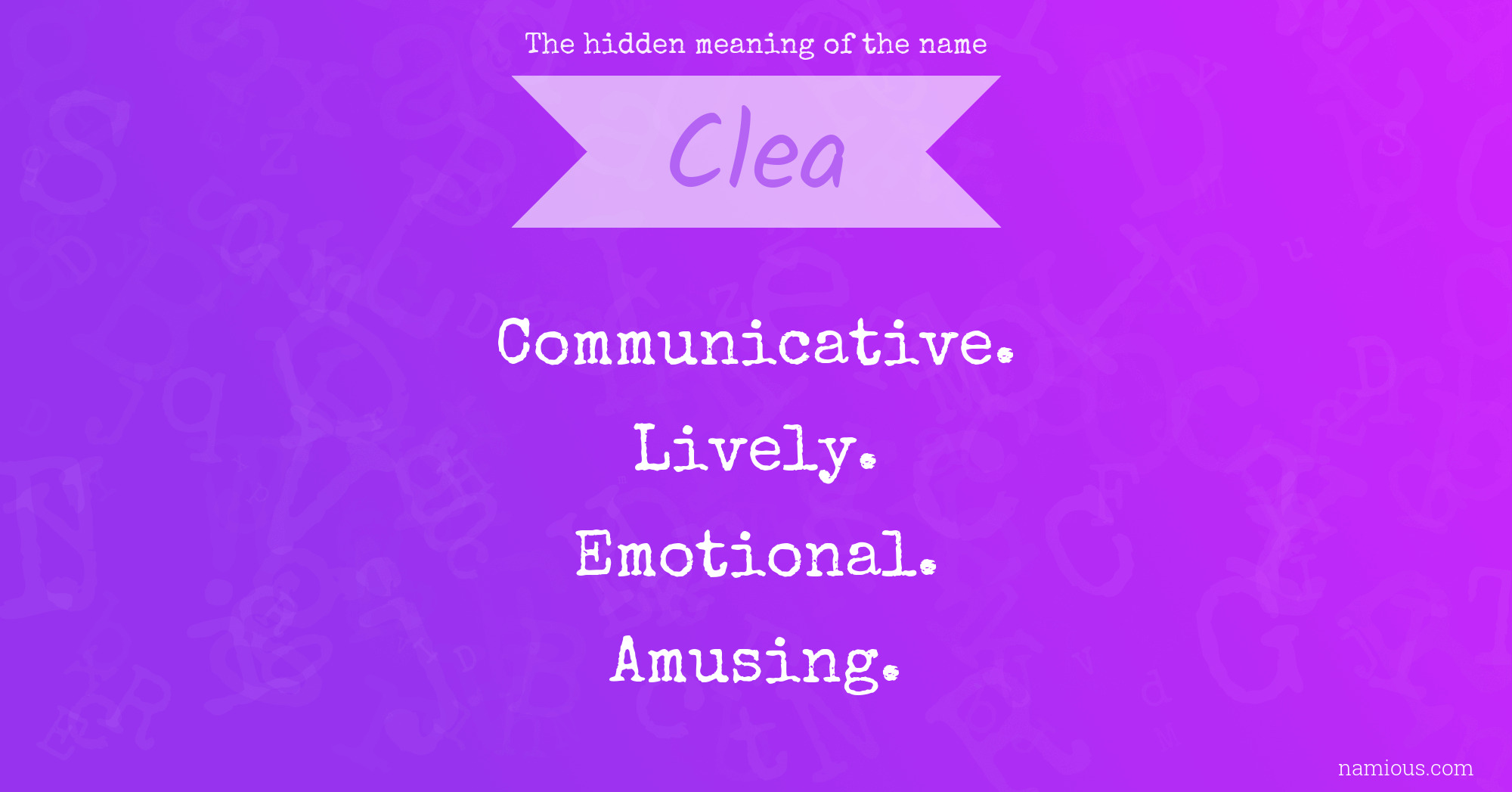 The hidden meaning of the name Clea