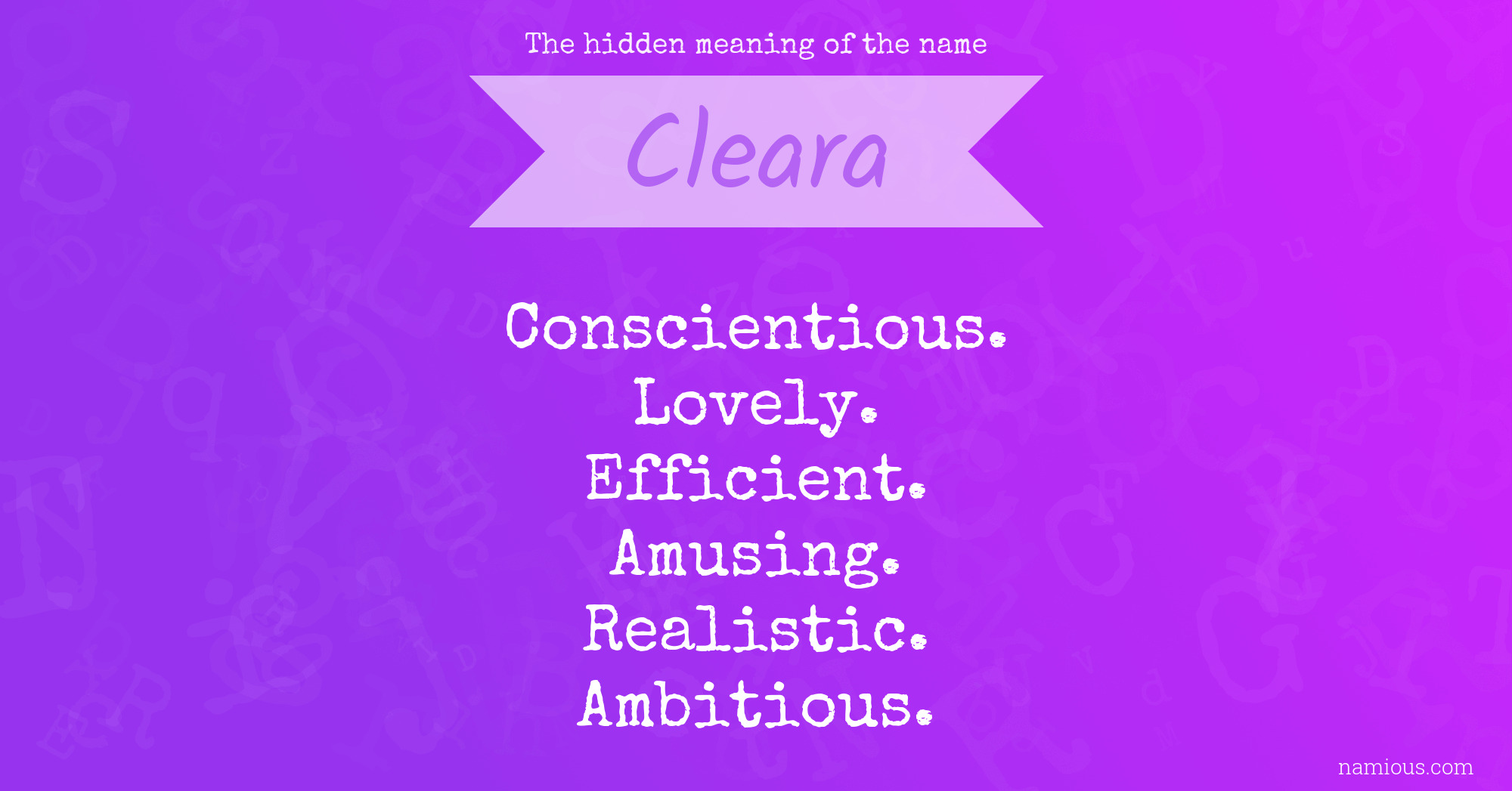 The hidden meaning of the name Cleara