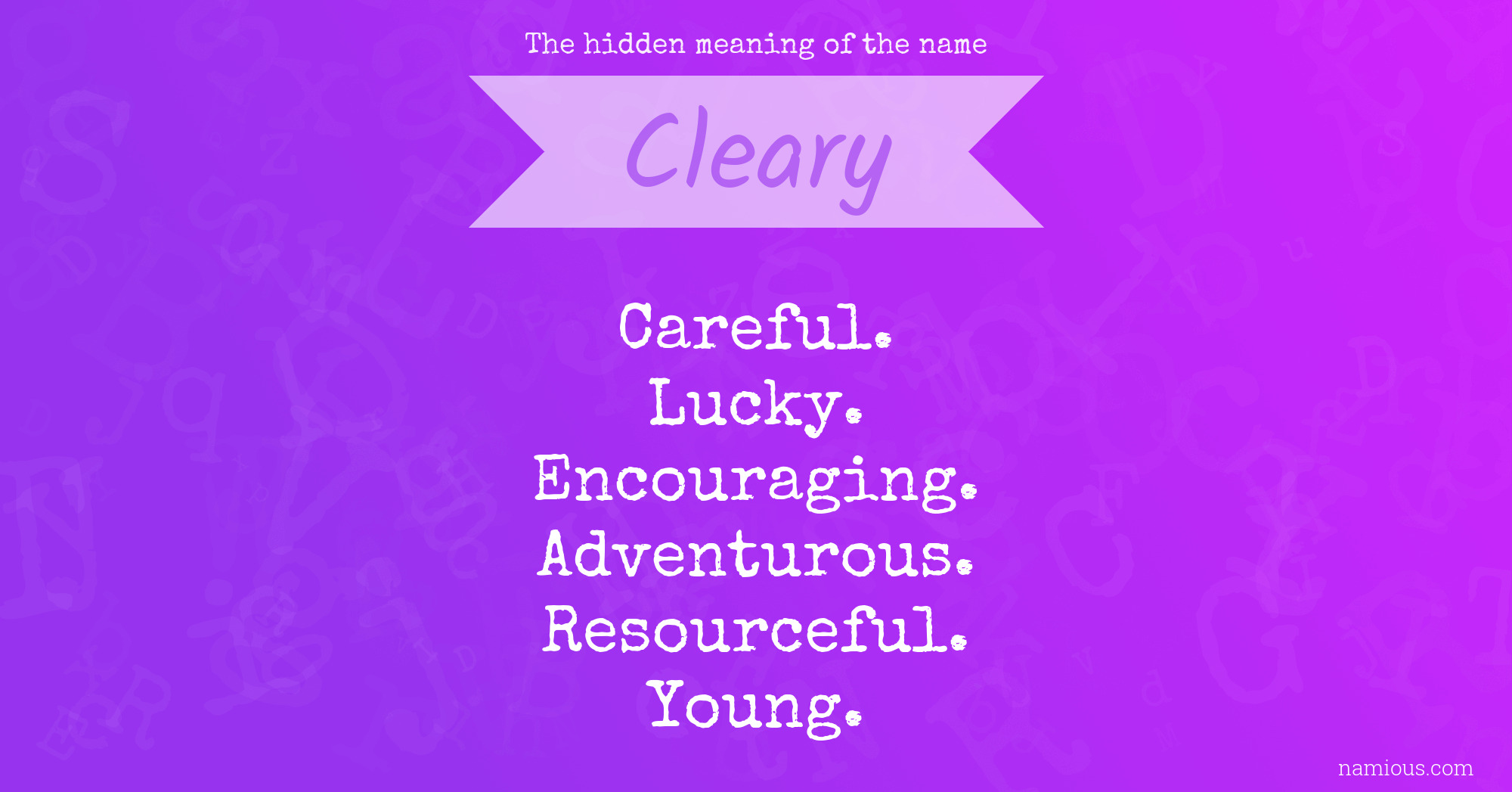 The hidden meaning of the name Cleary