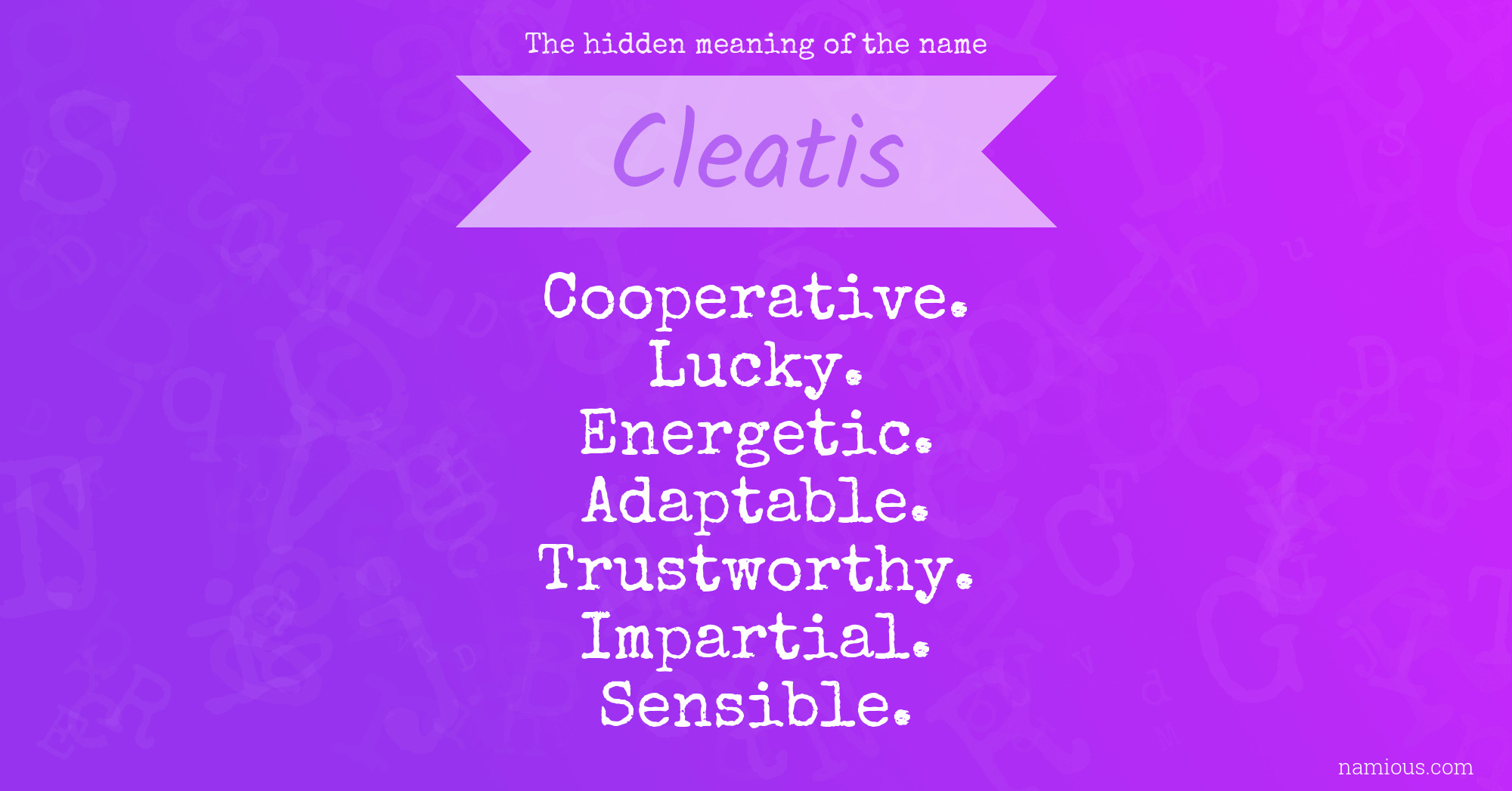 The hidden meaning of the name Cleatis