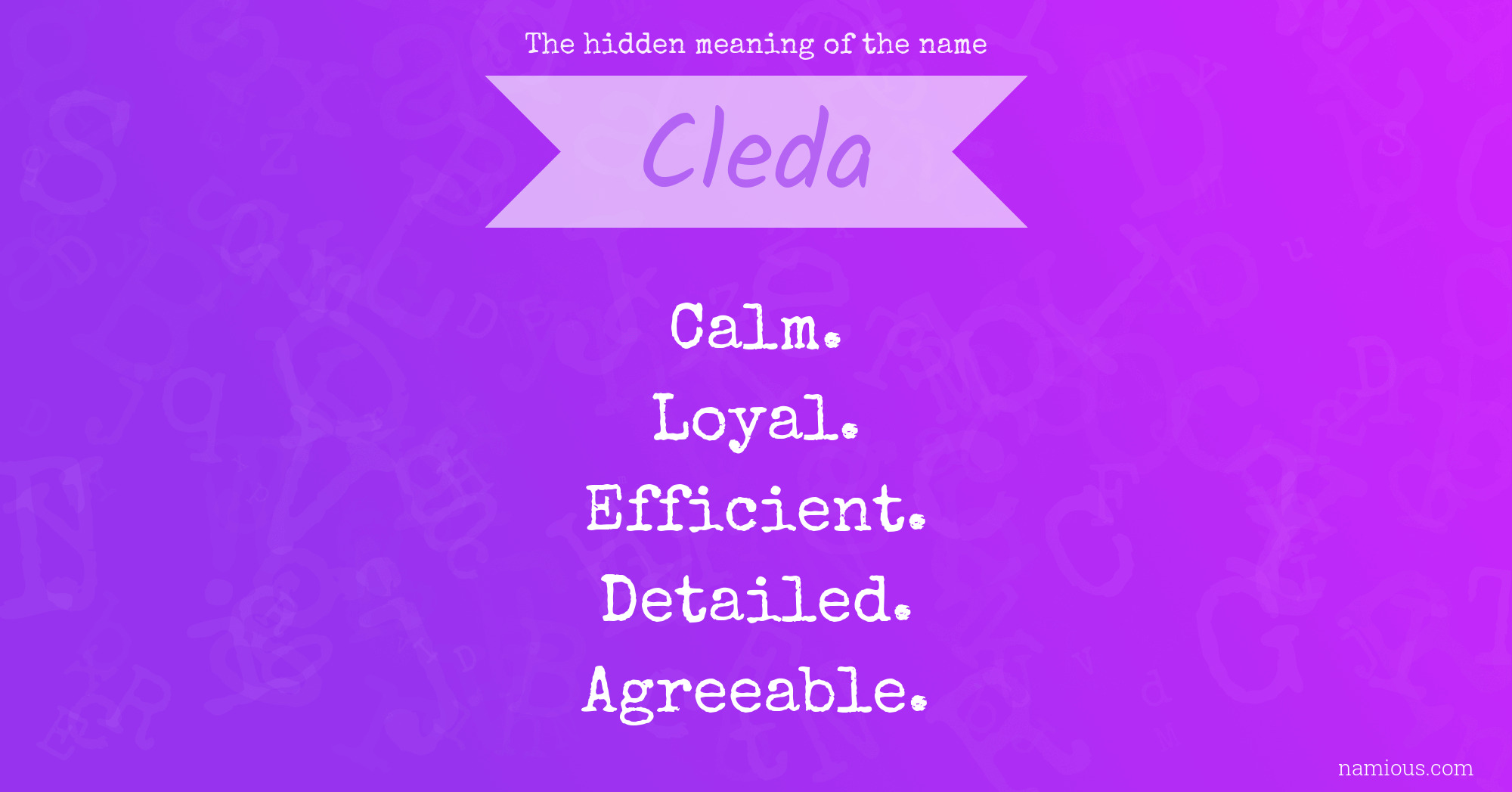 The hidden meaning of the name Cleda