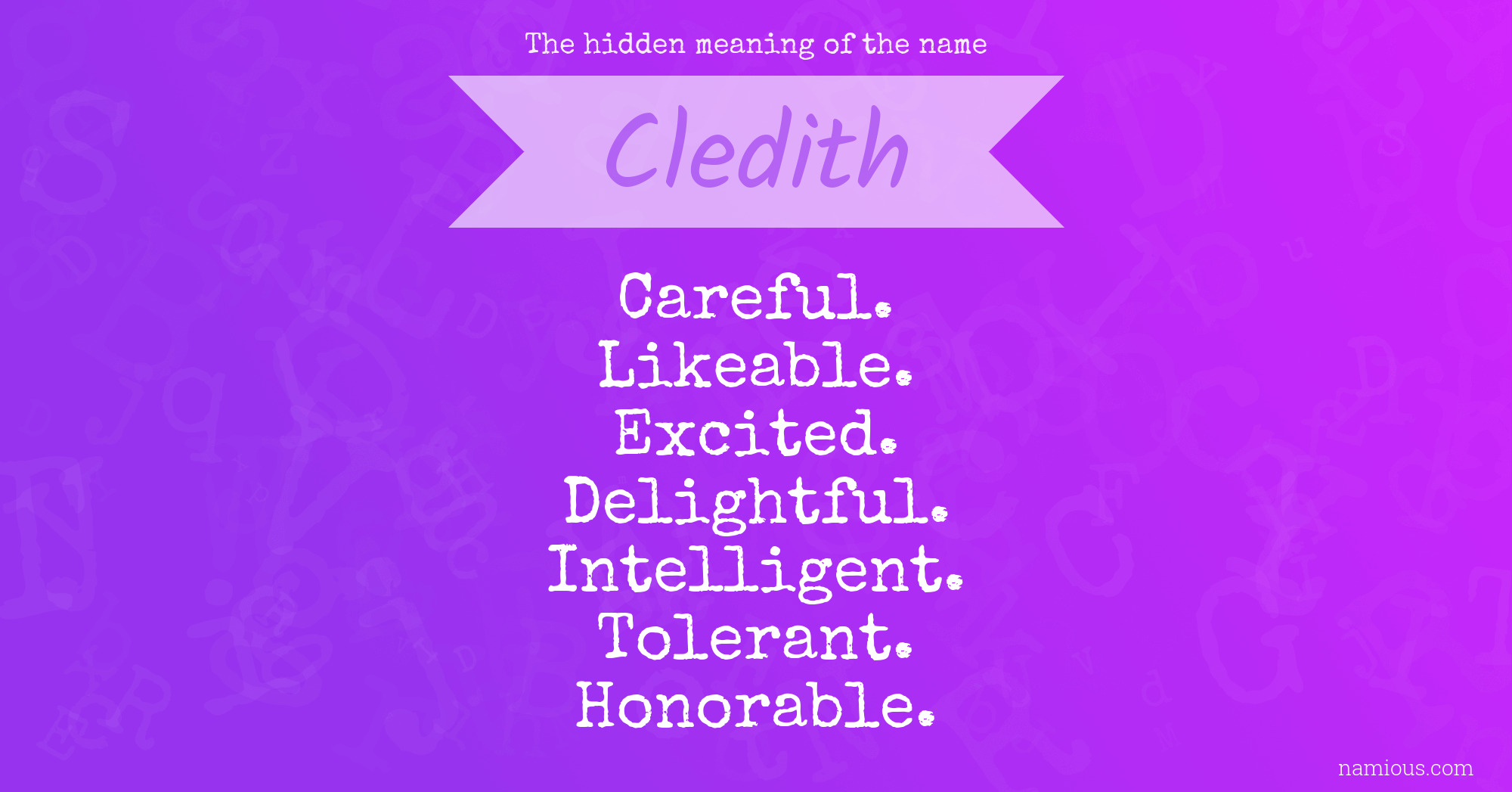 The hidden meaning of the name Cledith