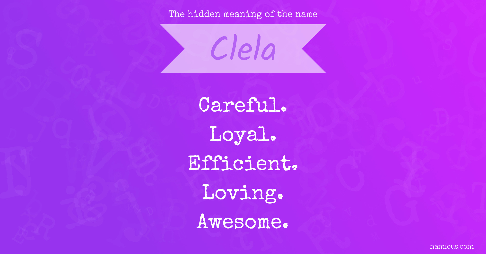 The hidden meaning of the name Clela