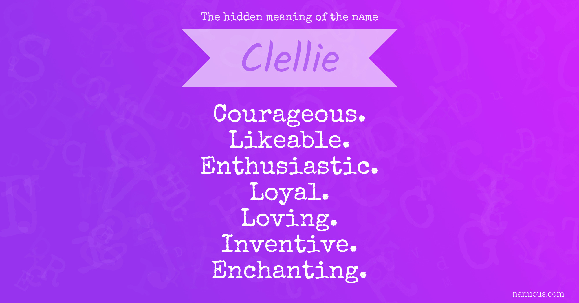 The hidden meaning of the name Clellie